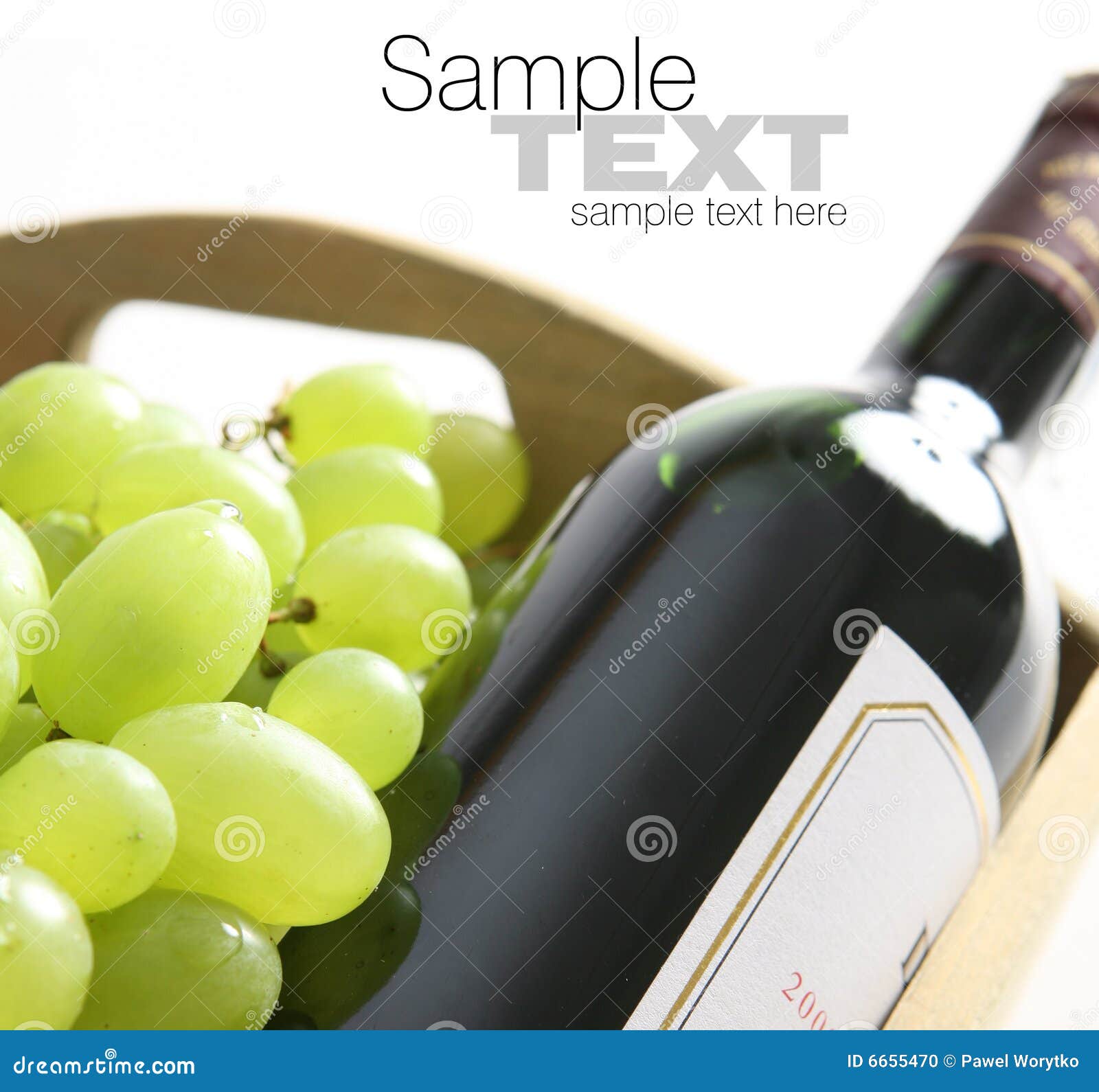Wine bottle and grapes stock photo. Image of wine, refreshing 6655470