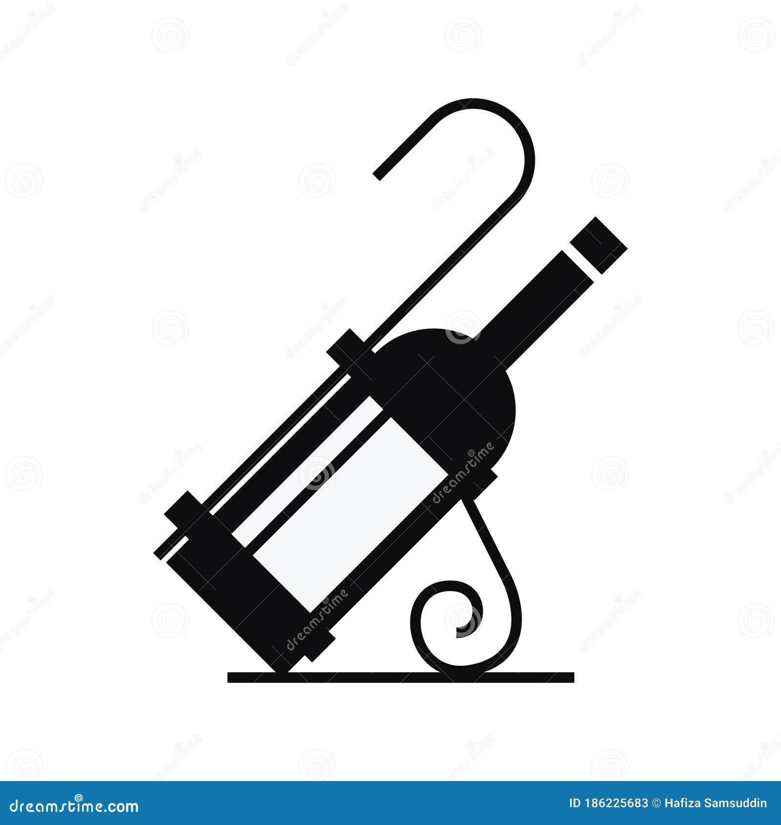 Wine Bottle in Holder. Vector Illustration Decorative Design Stock