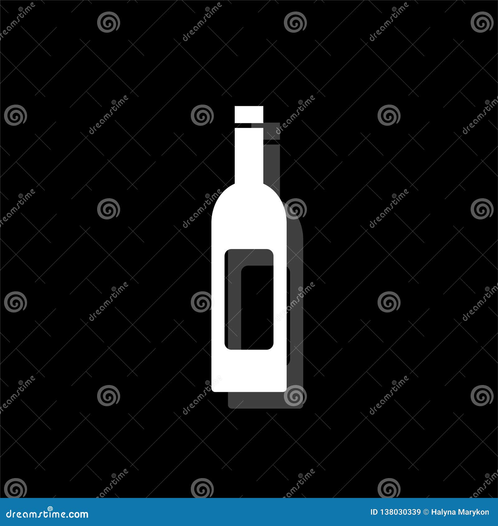 Wine Bottle icon flat stock illustration. Illustration of background