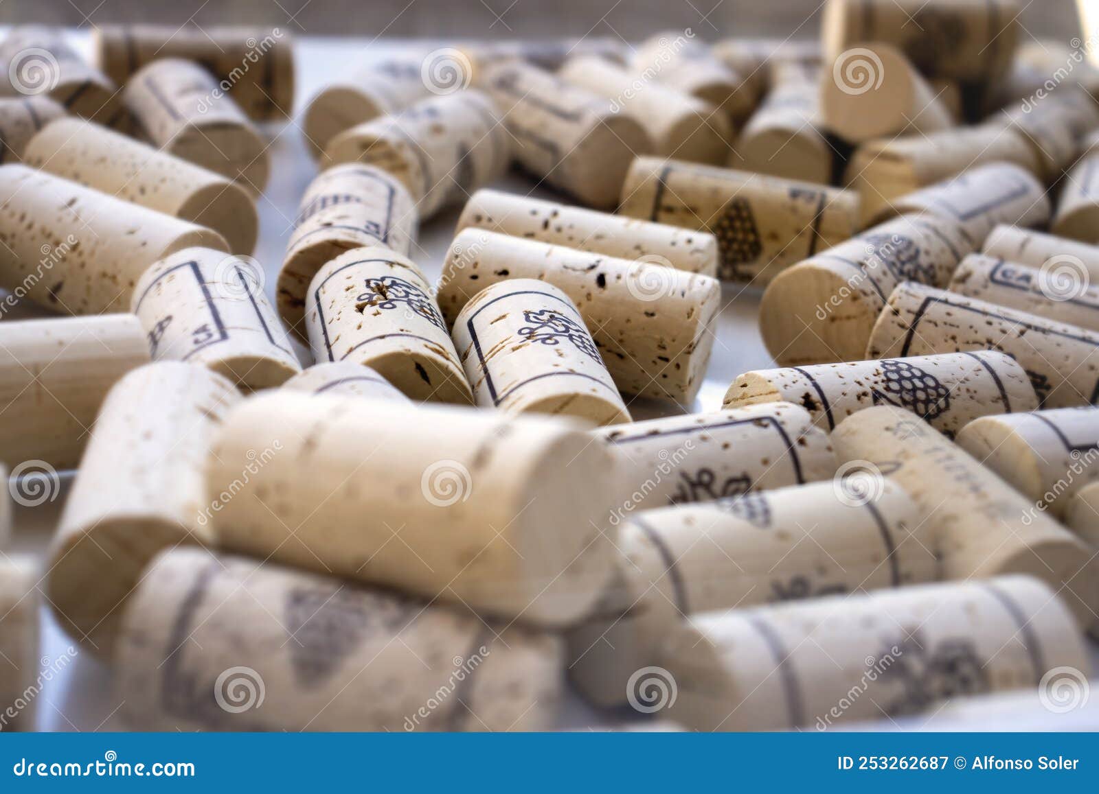 Wine Bottle Stoppers. Texture Concept and Second Plane Focused Stock
