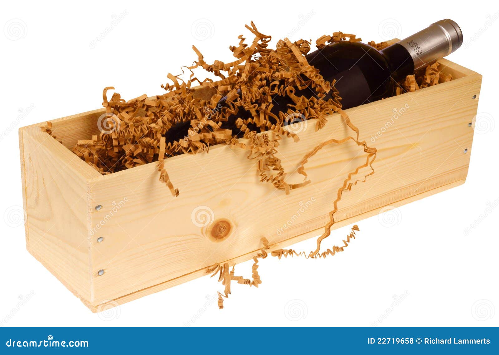 Wine bottle in wooden box stock photo. Image of alcoholic ...