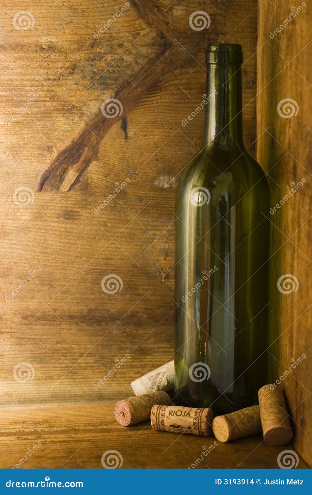 wine bottle in wooden crate