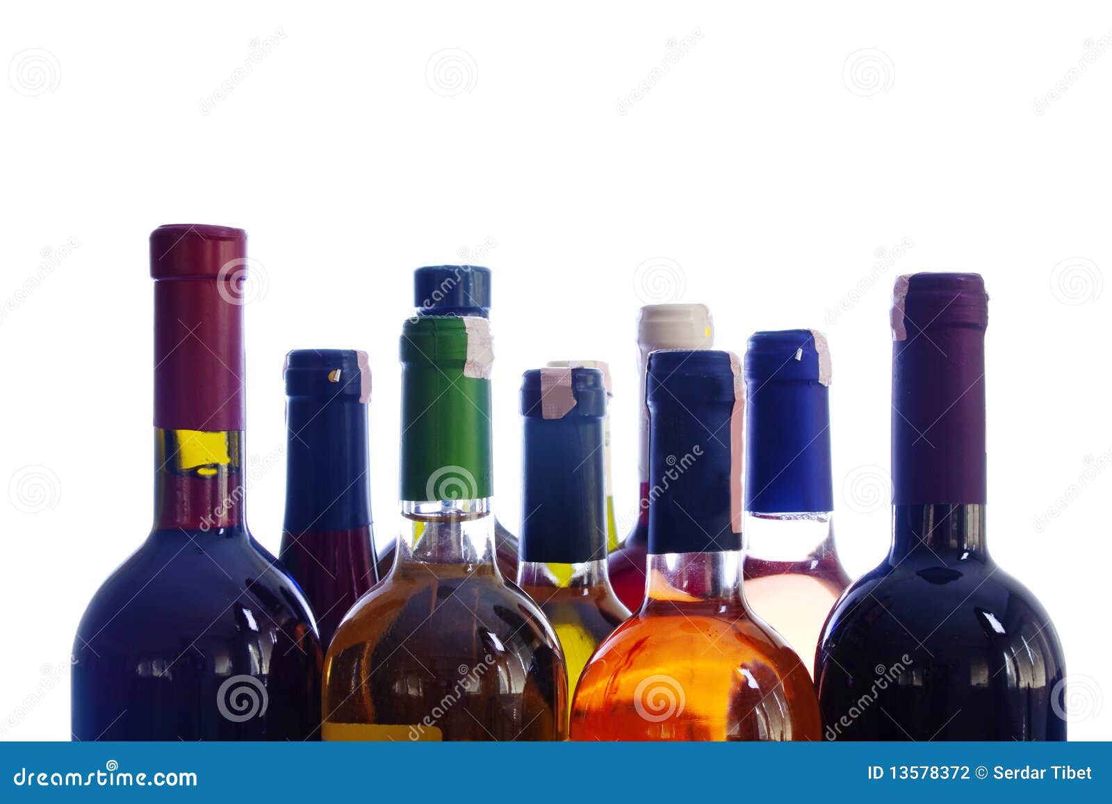 Wine bottles stock photo. Image of colour, bartender 13578372