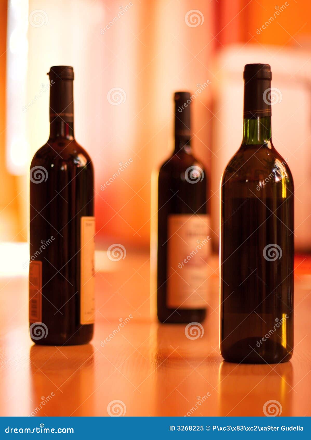 Wine Bottles stock image. Image of light, banquet, party 3268225