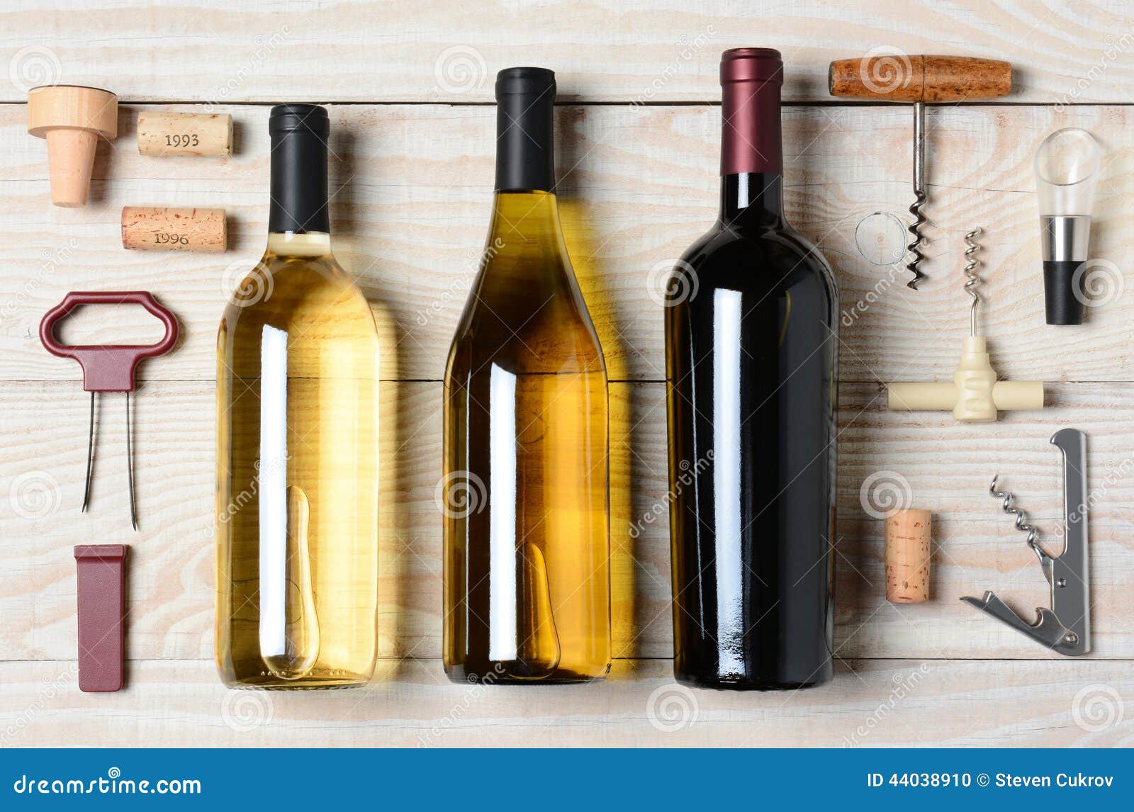 Wine Bottles with Accessories Stock Photo Image of whitewashed