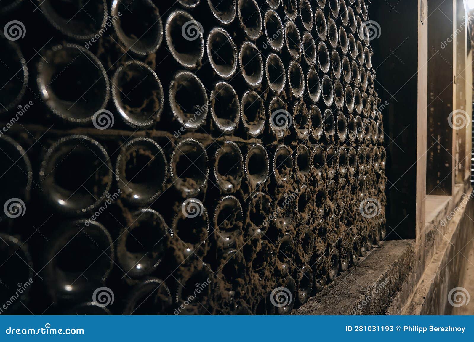 Wine Bottles Stacked in a Bodega Stock Image Image of collection