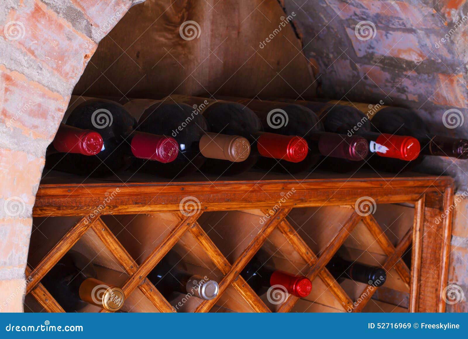 Wine Bottles Stored in the Shelves. Stock Image Image of drink