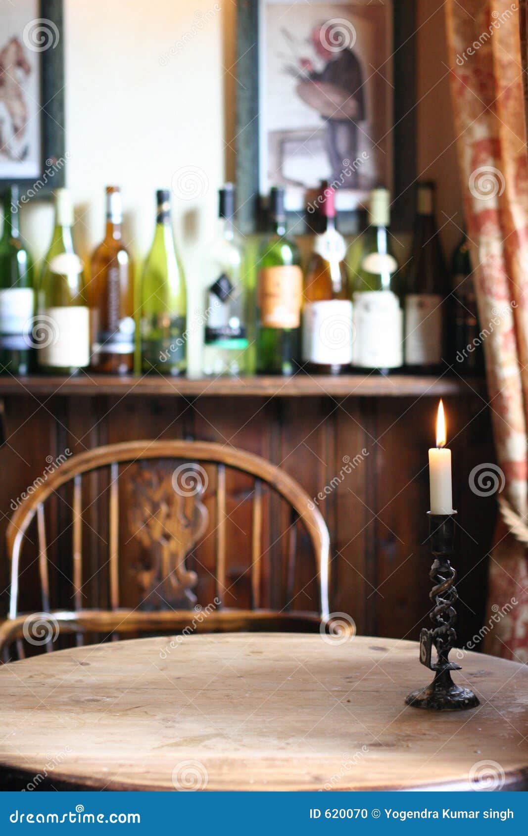 Wine bottles on table stock photo. Image of bottles, home 620070
