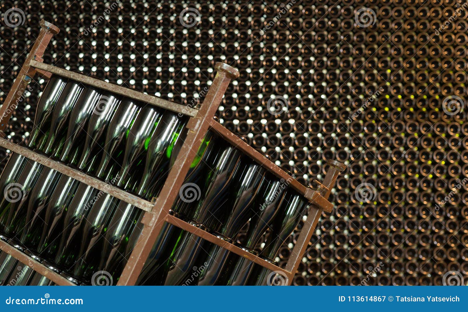 Wine Bottles in Underground in Winery Stock Image Image of