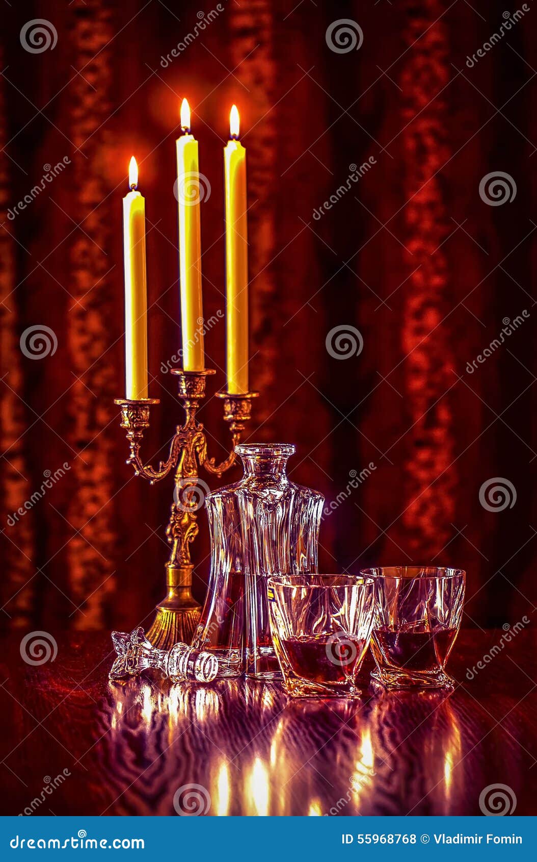 Wine and candles stock photo. Image of cozy, glass, intimate 55968768