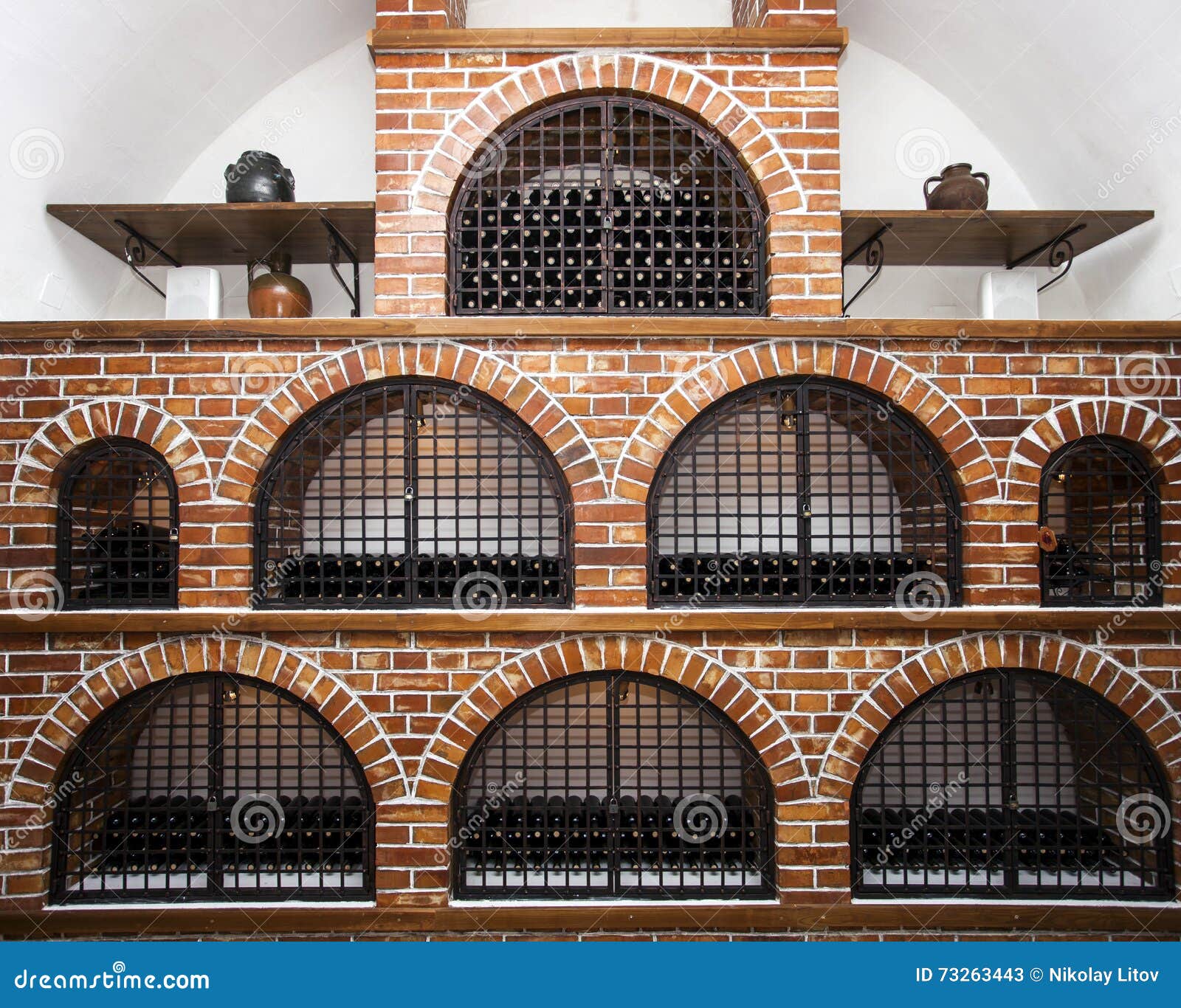 Wine cellar brick vault stock image. Image of making 73263443
