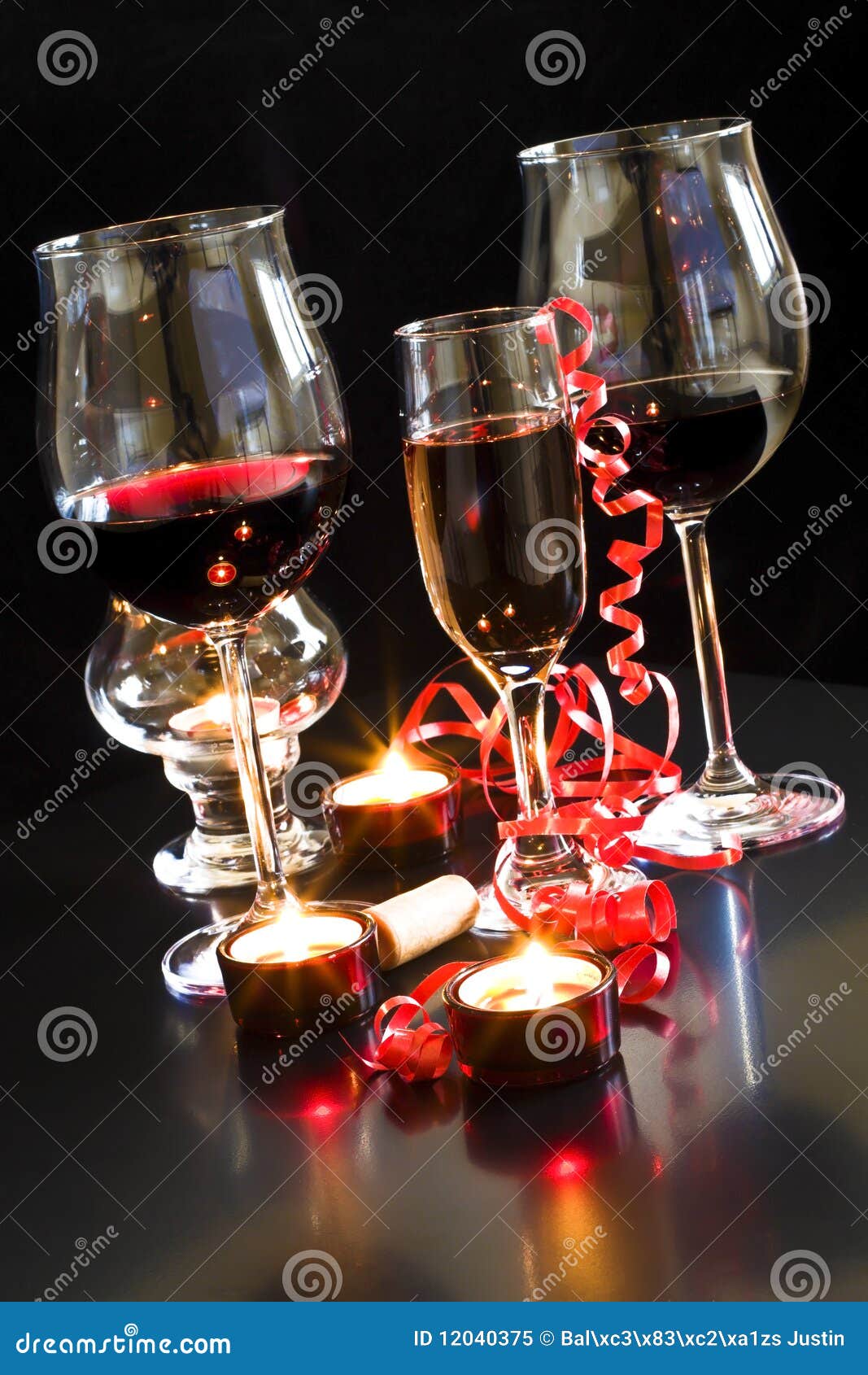 Wine and champagne glasses stock image. Image of color 12040375