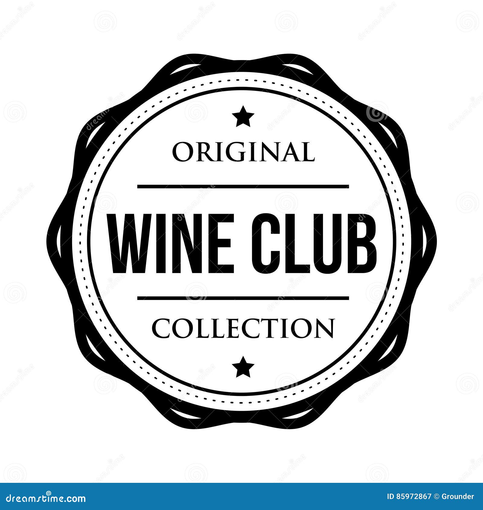 Wine Club Logo Vintage Isolated Label Stock Vector Illustration of