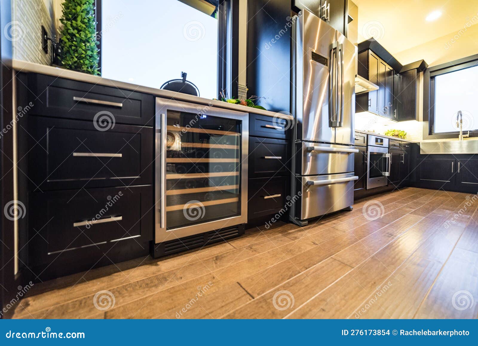 Wine Cooler in Modern Kitchen Stock Photo Image of interior, inside