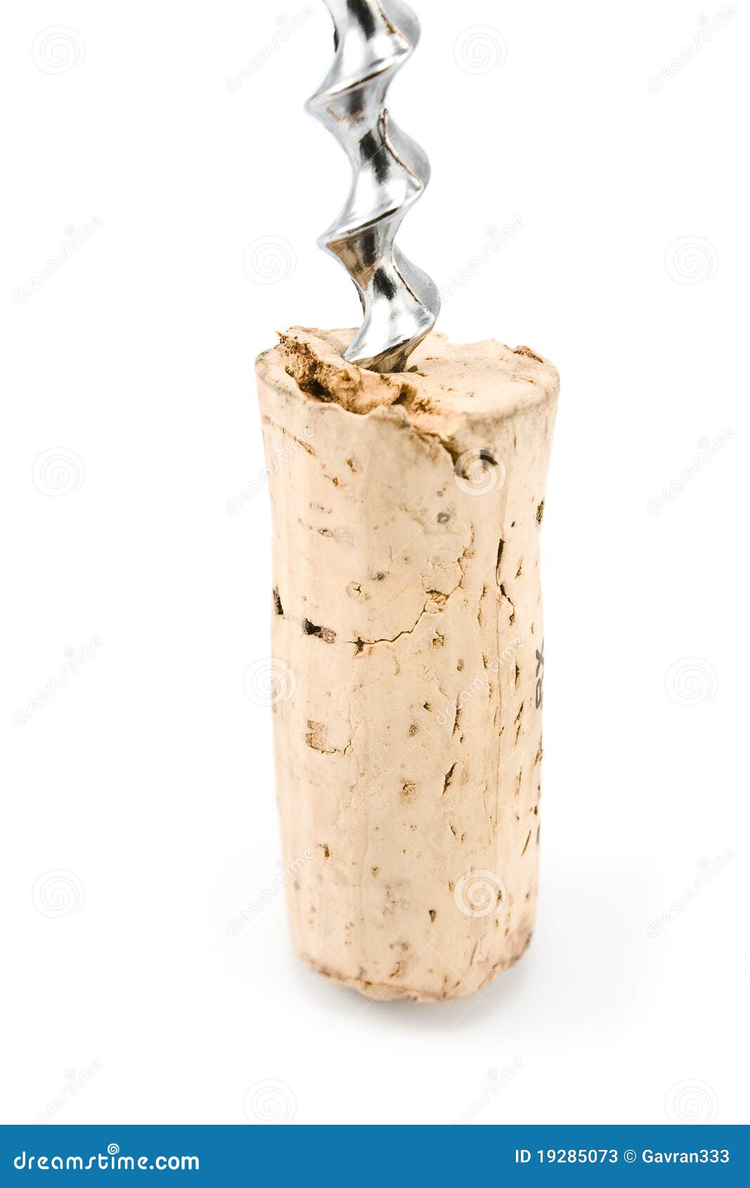 Wine cork with corkscrew stock image. Image of close 19285073