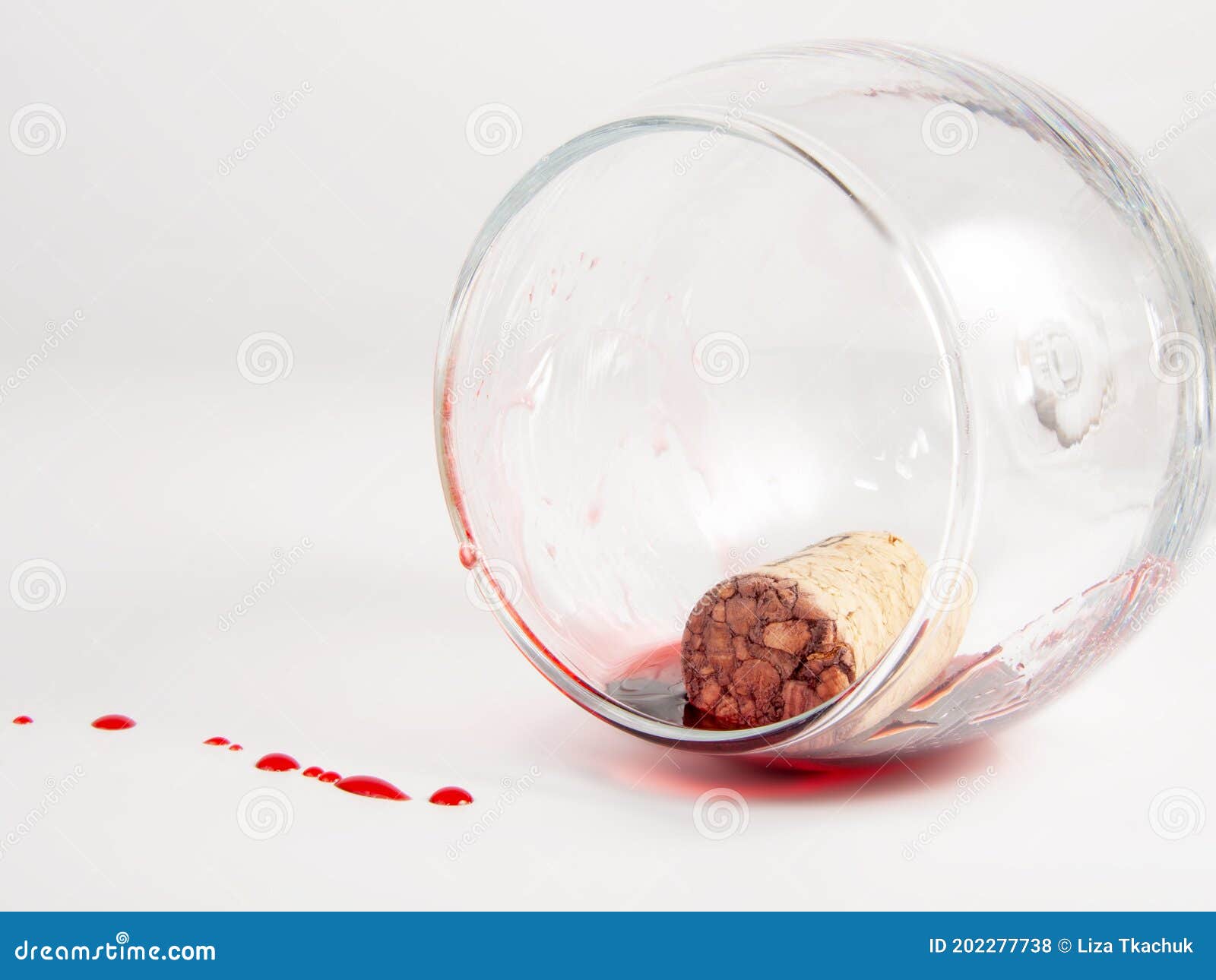 Wine Cork in Wine Glass on White Background Stock Photo Image of