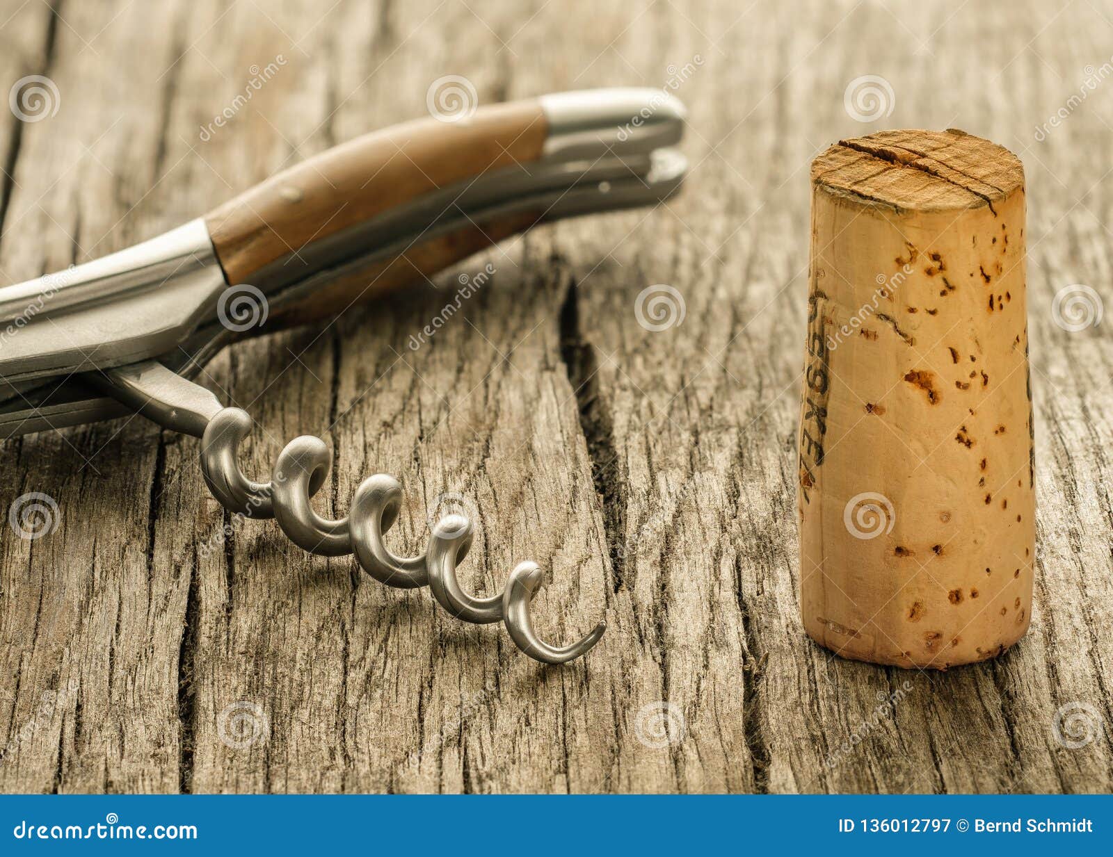 Wine Cork and Spindle of a Corkscrew Stock Image Image of product