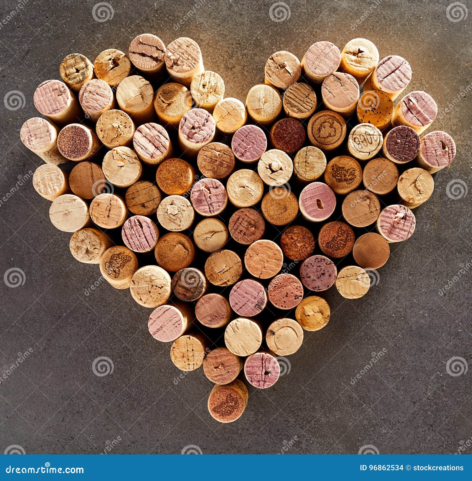 Wine Corks Arranged into Shape of Heart Stock Photo - Image of matured