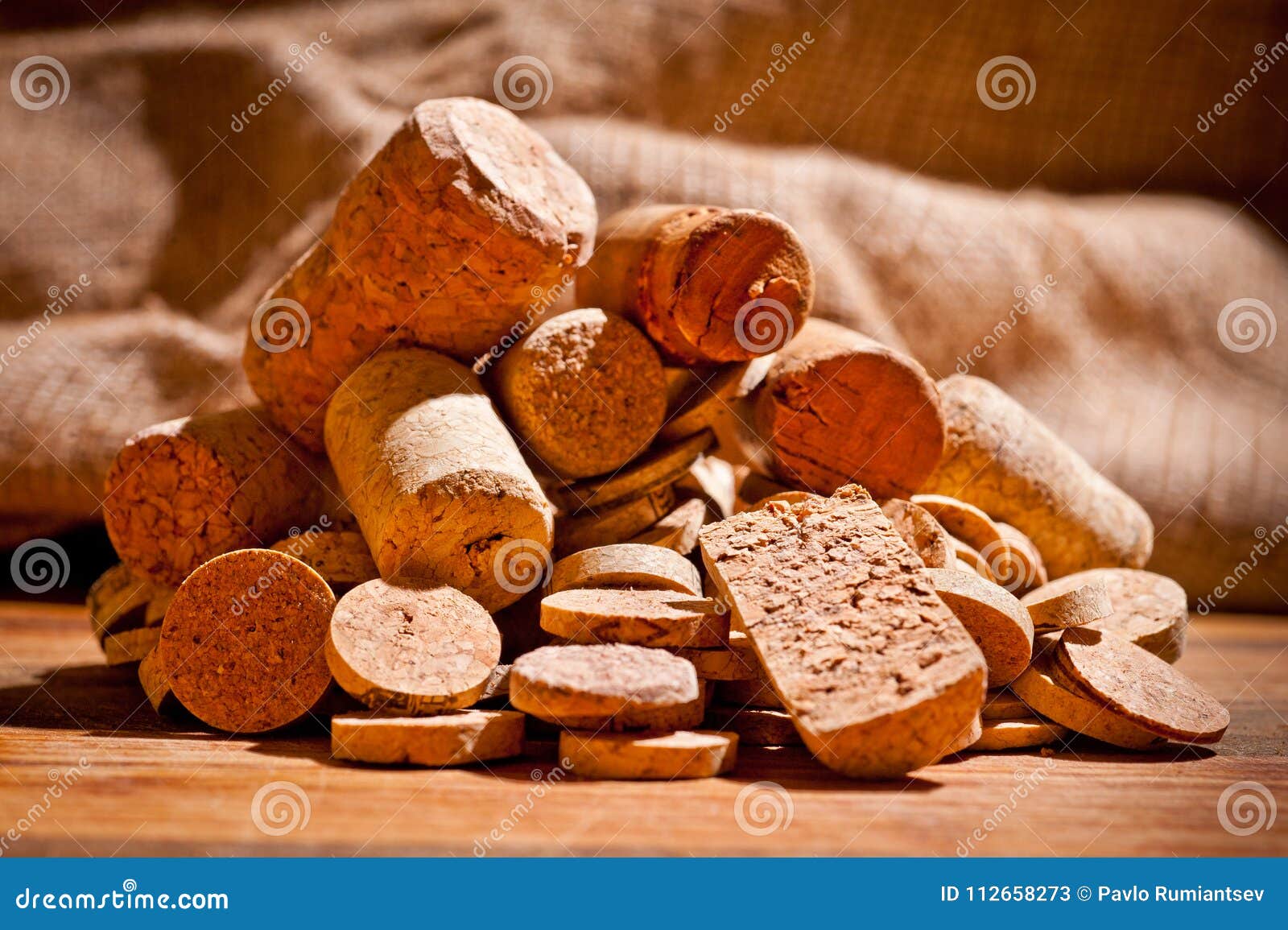 Wine Corks of Different Sizes on the Chopping Board Stock Image Image of natural, facture