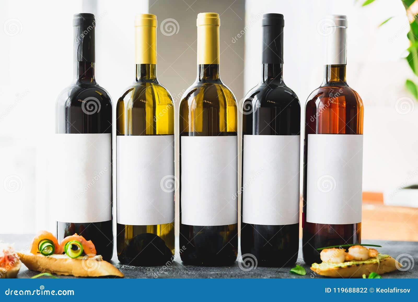 Wine Drinks in Bottles. Alcoholic Drinks in Bar Stock Photo Image of