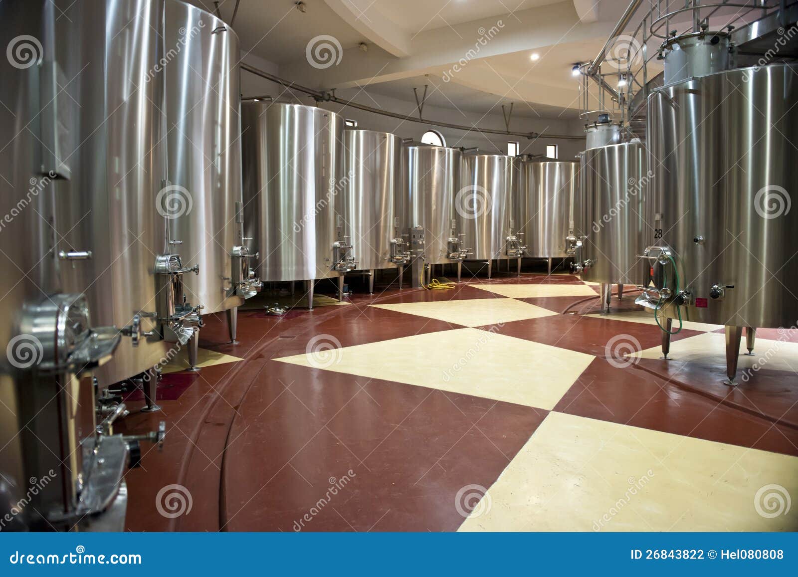 wine fermentation in big vats