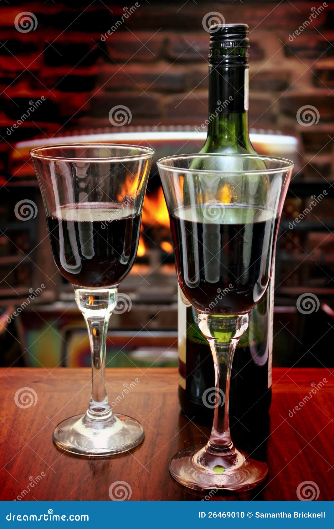 Wine at the fire stock photo. Image of warm, wine, glasses 26469010