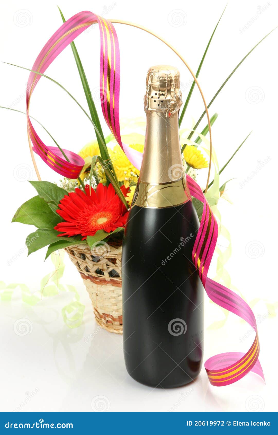Wine and flowers stock photo. Image of color, petal, wine 20619972