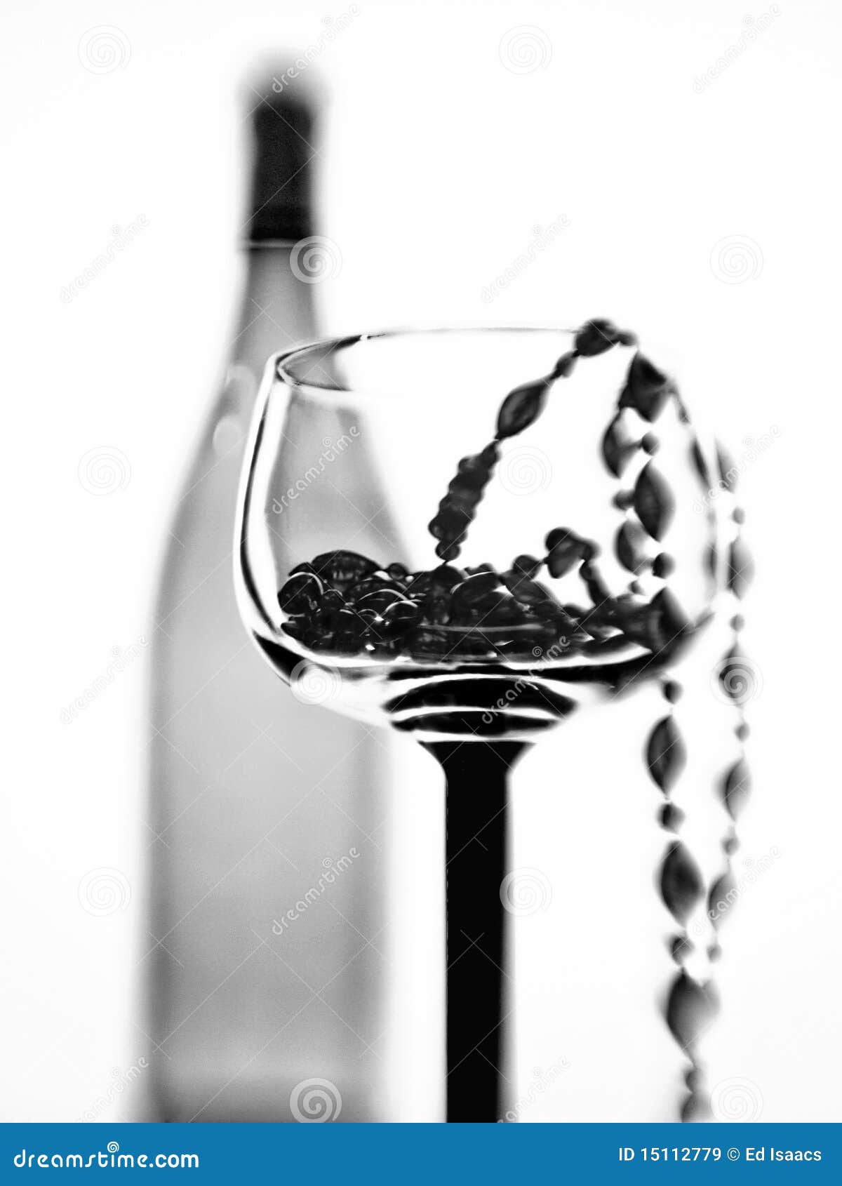 Wine Glass - White Beads