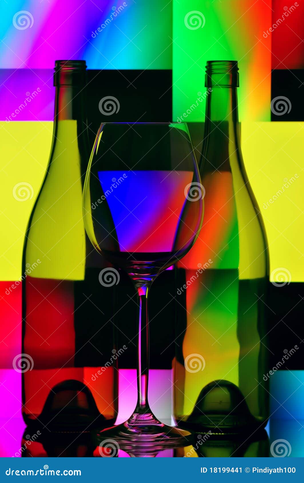 wine glass & bottles