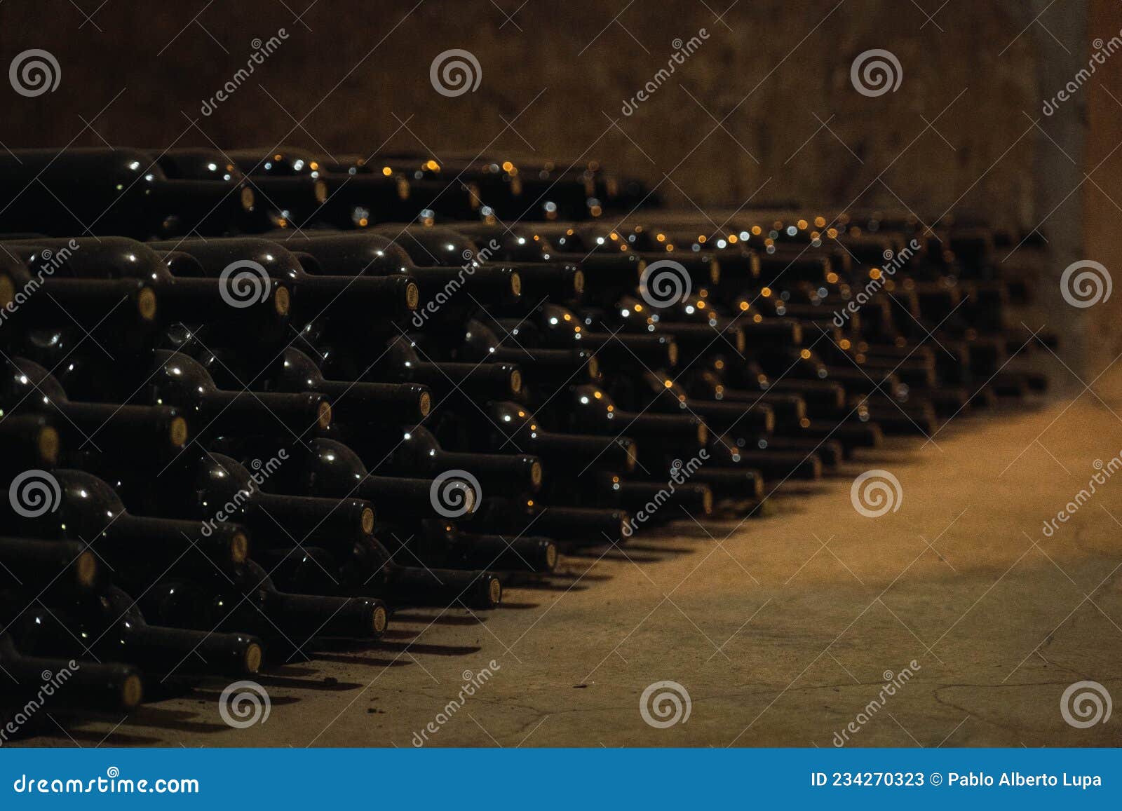Wine Glass Bottles Fermenting in Winery Cellar Stock Image Image of wine, underground 234270323