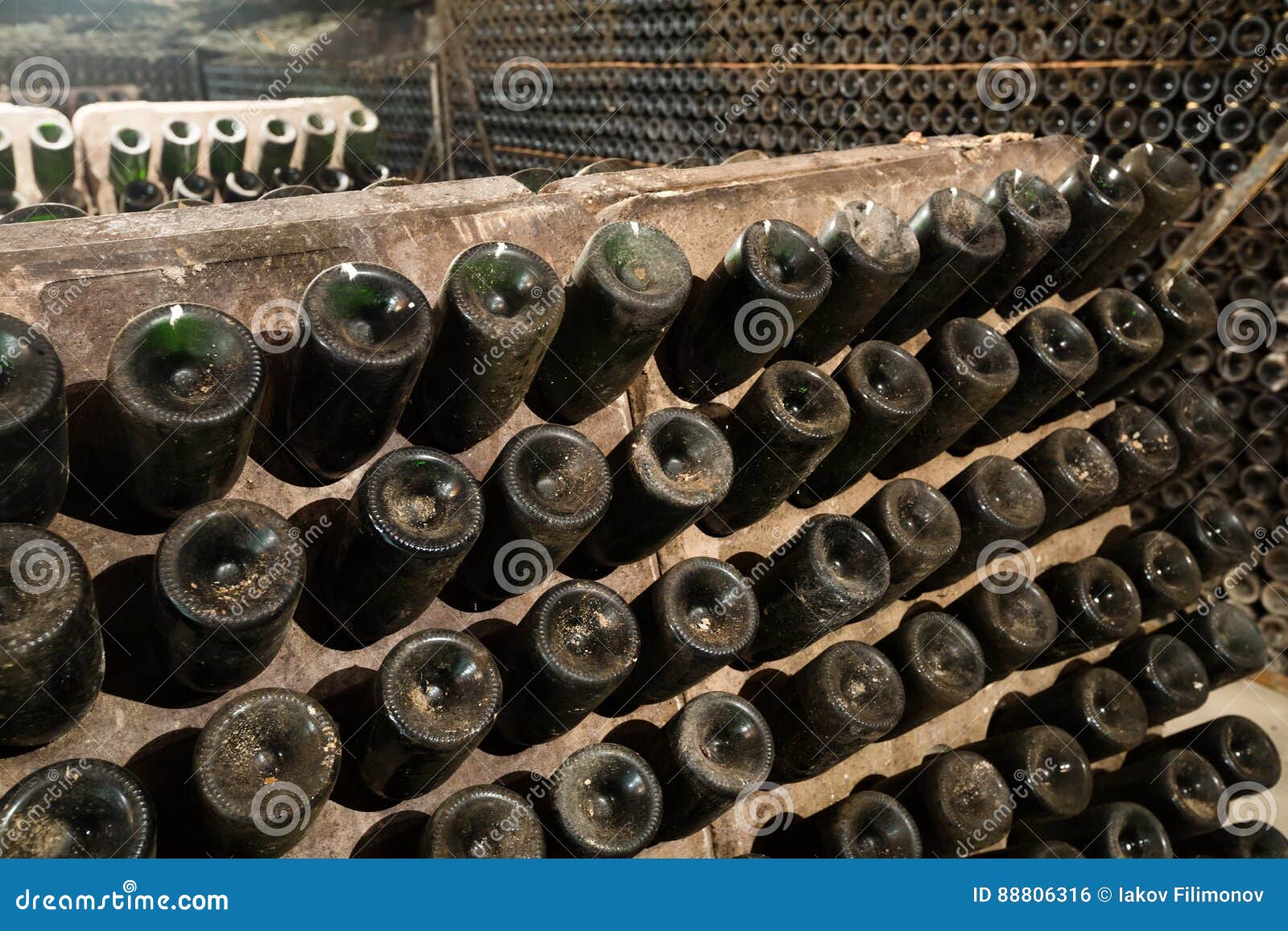 Wine Glass Bottles Fermenting in Winery Cellar Stock Photo Image of grape, production 88806316