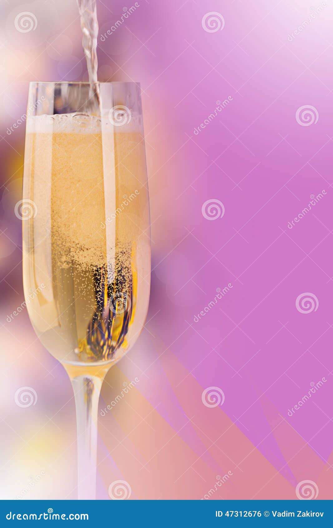 Wine glass with champagne stock photo. Image of light 47312676