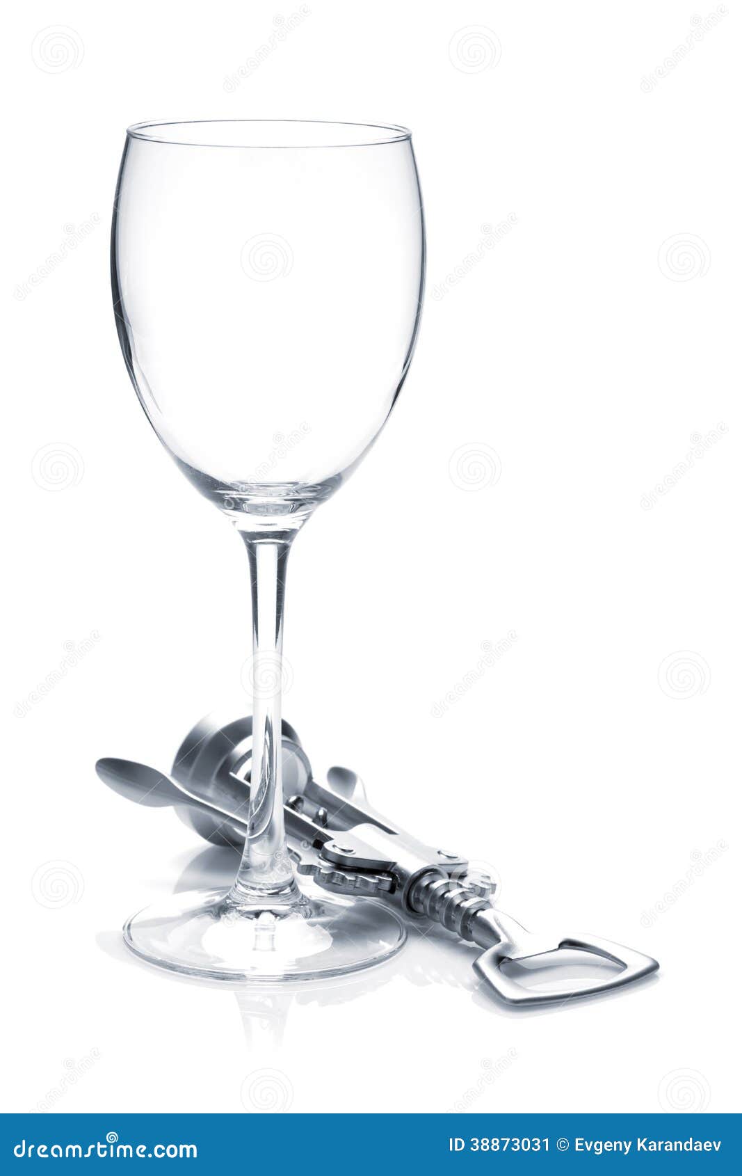 Wine glass and corkscrew stock image. Image of clean 38873031