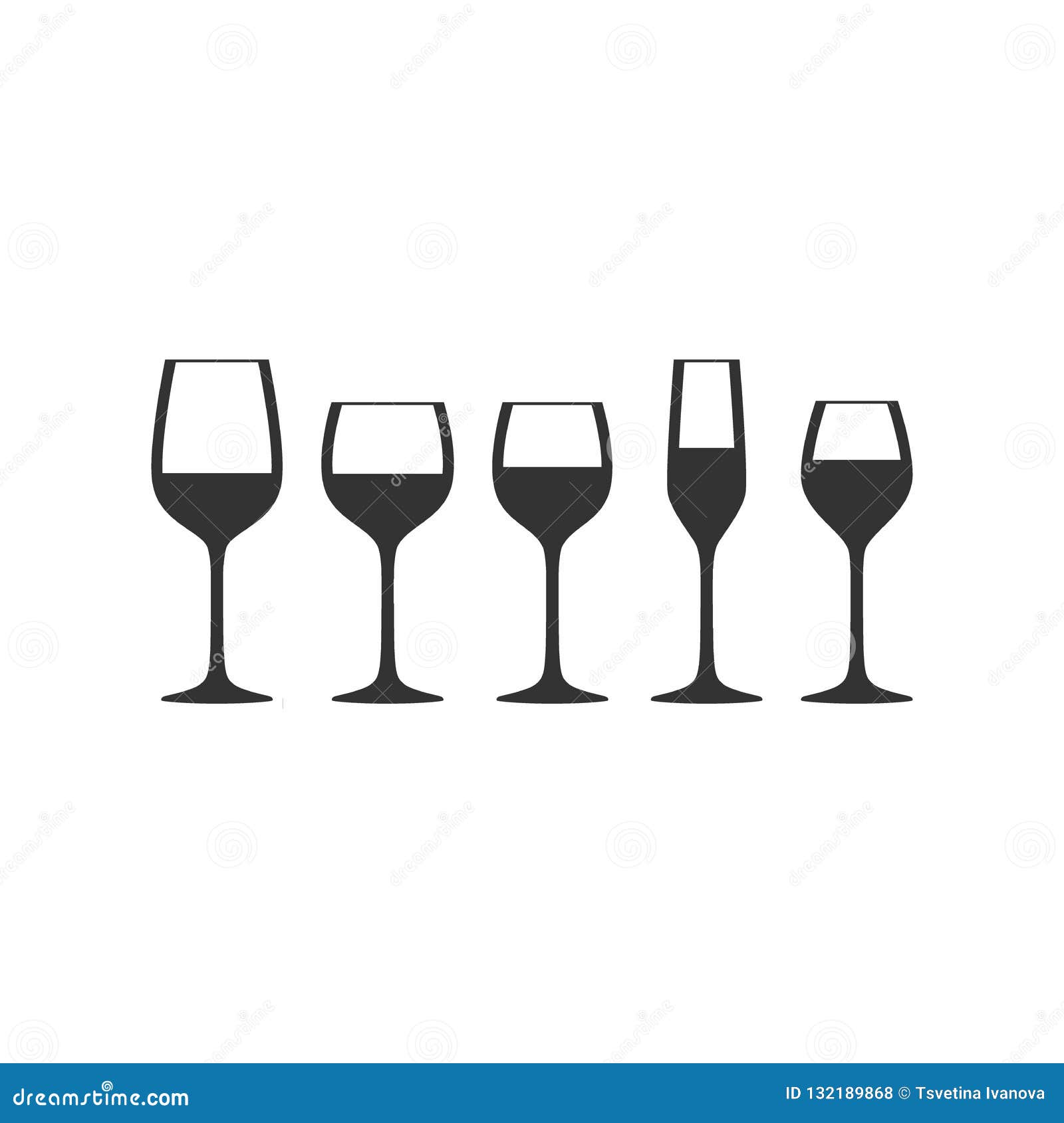 Download Wine Glass Full Black Vector Silhouettes. Stock Vector ...