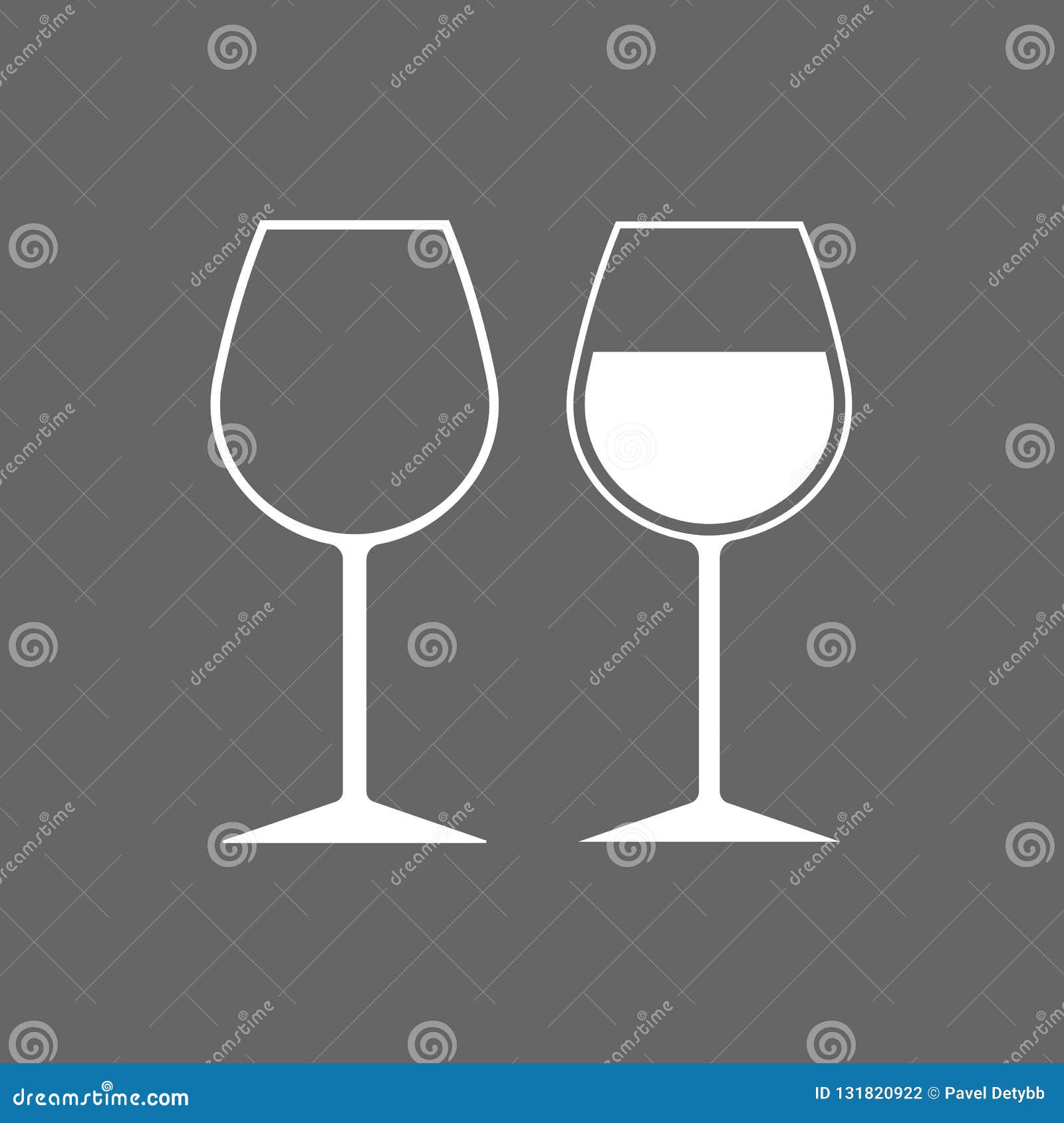 Wine Glass Icon. Goblet Symbol. Vector Illustration. Flat Design Stock