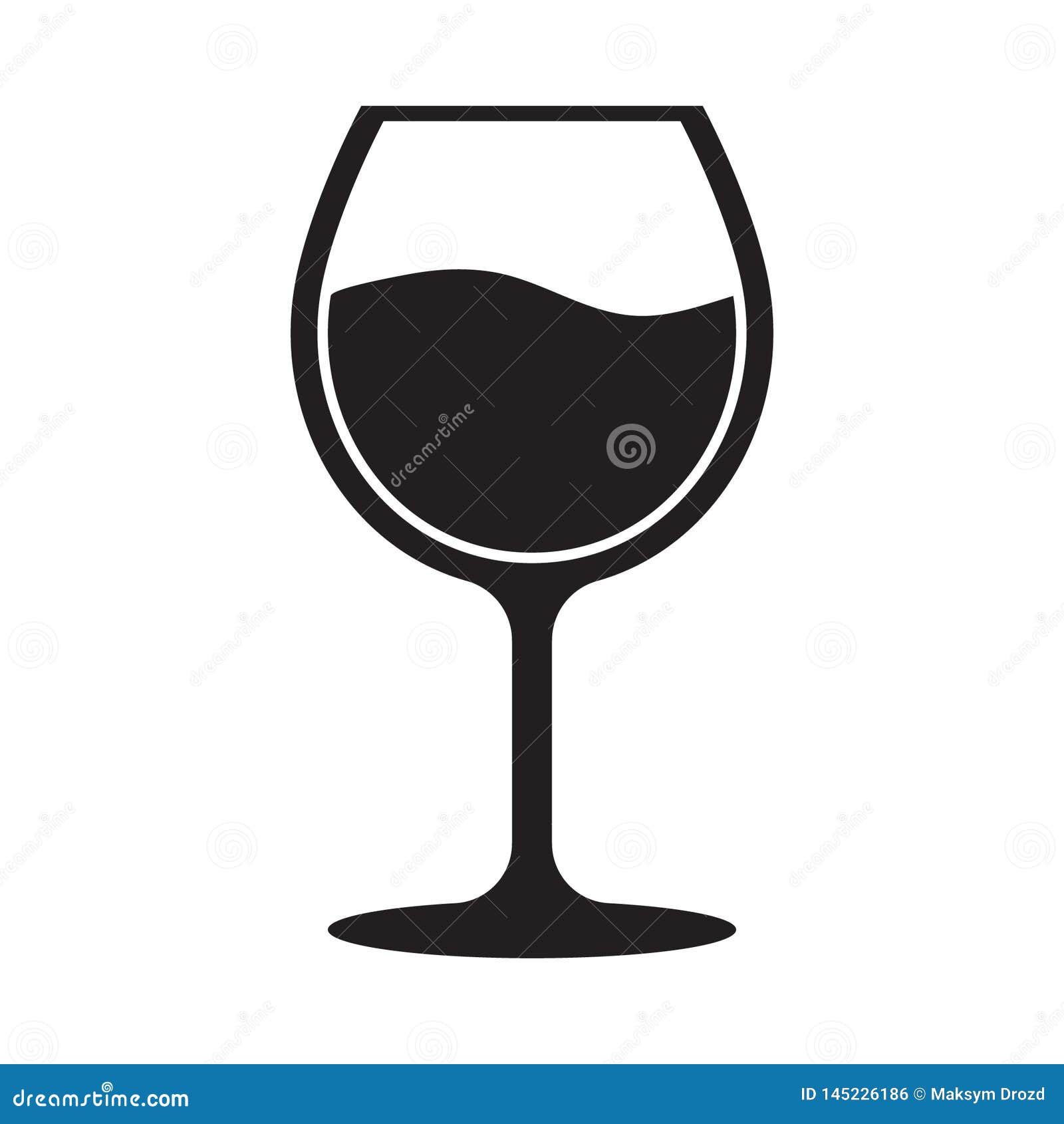 Wine Glass Silhouettes Set. Vector Illustration