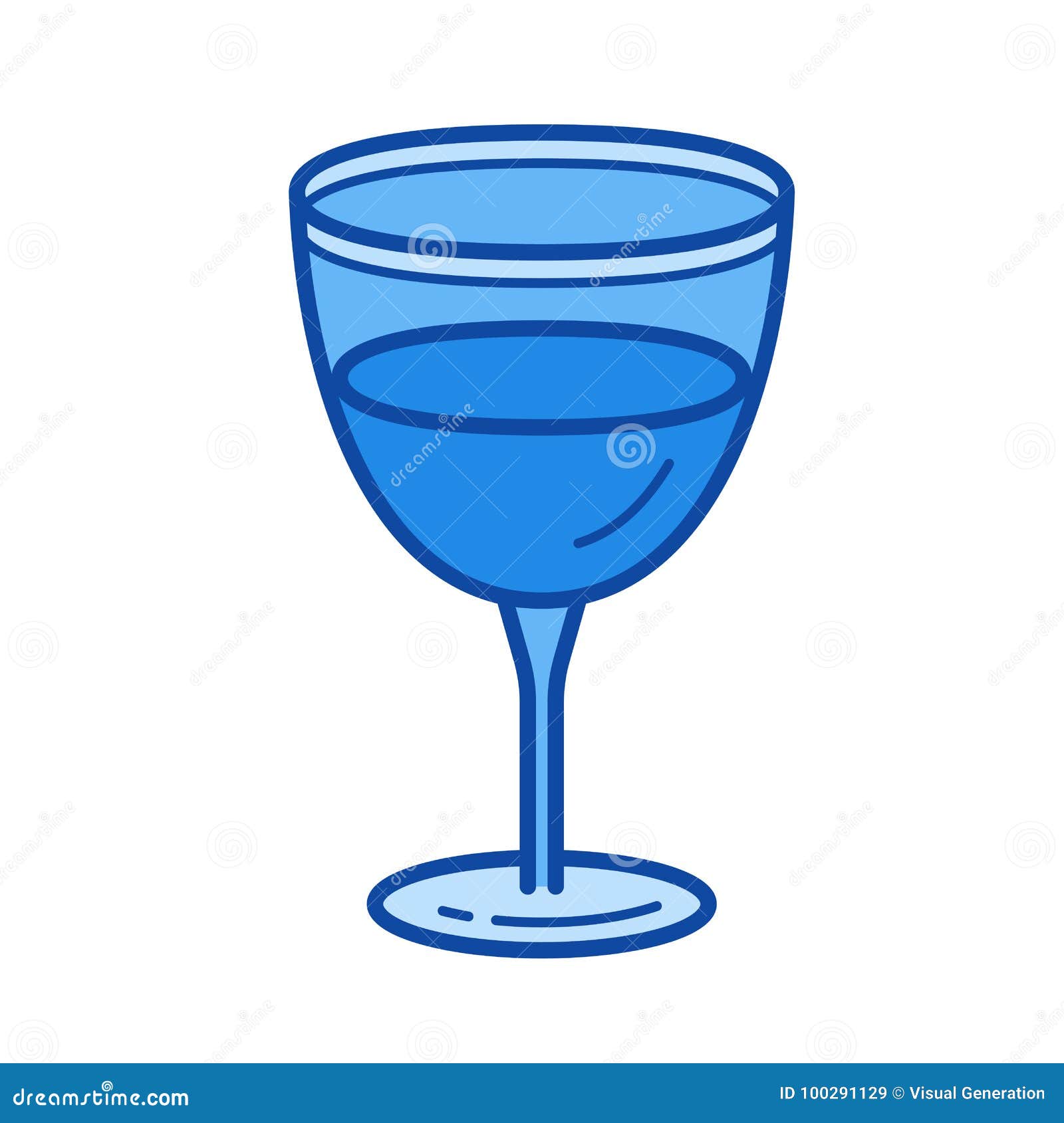 Wine glass line icon. stock vector. Illustration of flat - 100291129