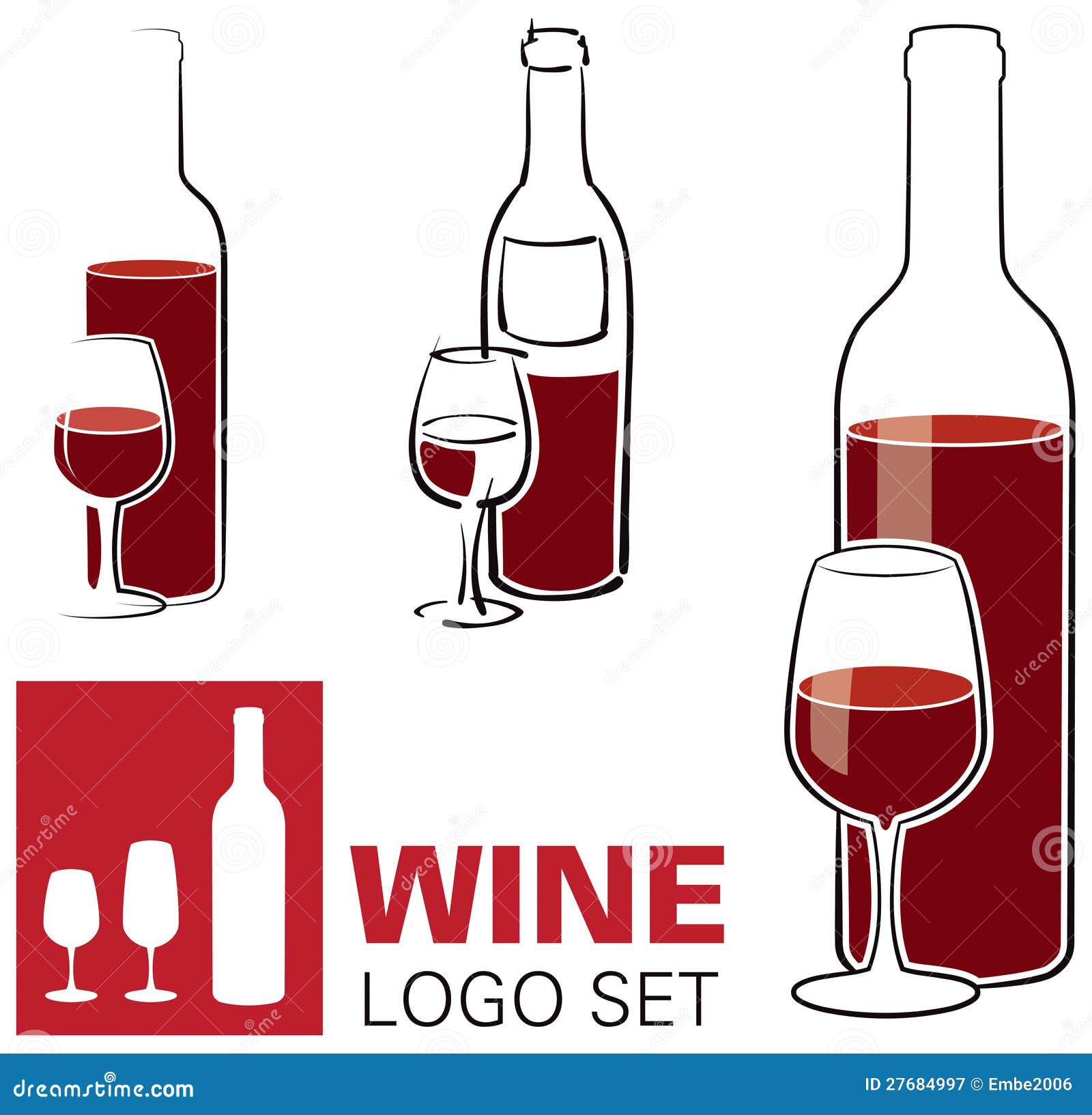 Wine and Glass Logo stock vector. Illustration of mark 27684997