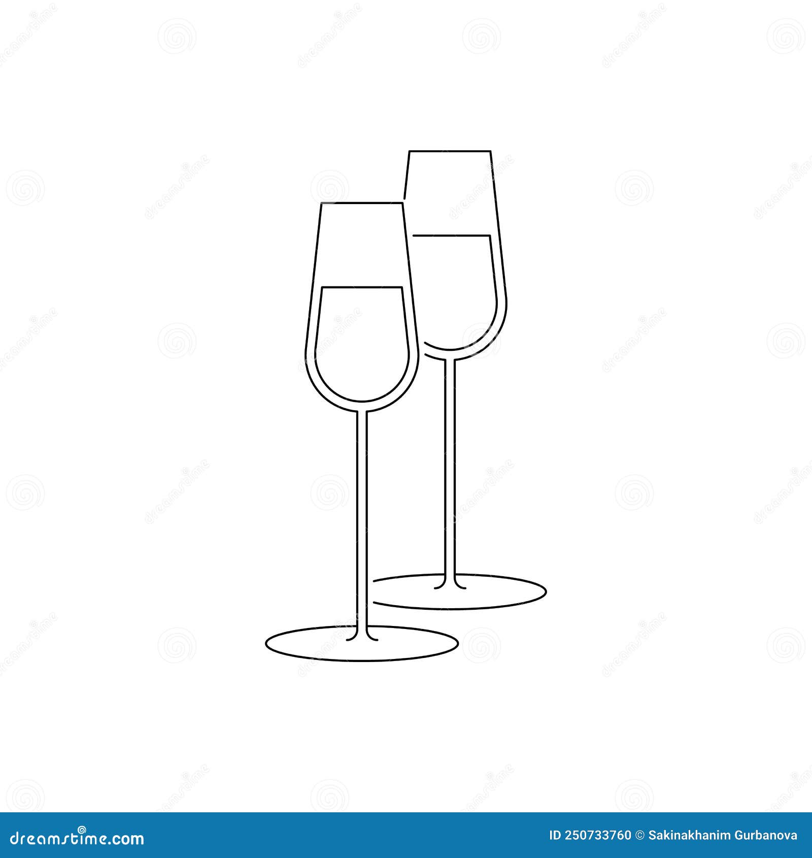 Wine glass outline icon stock vector. Illustration of graphic 250733760