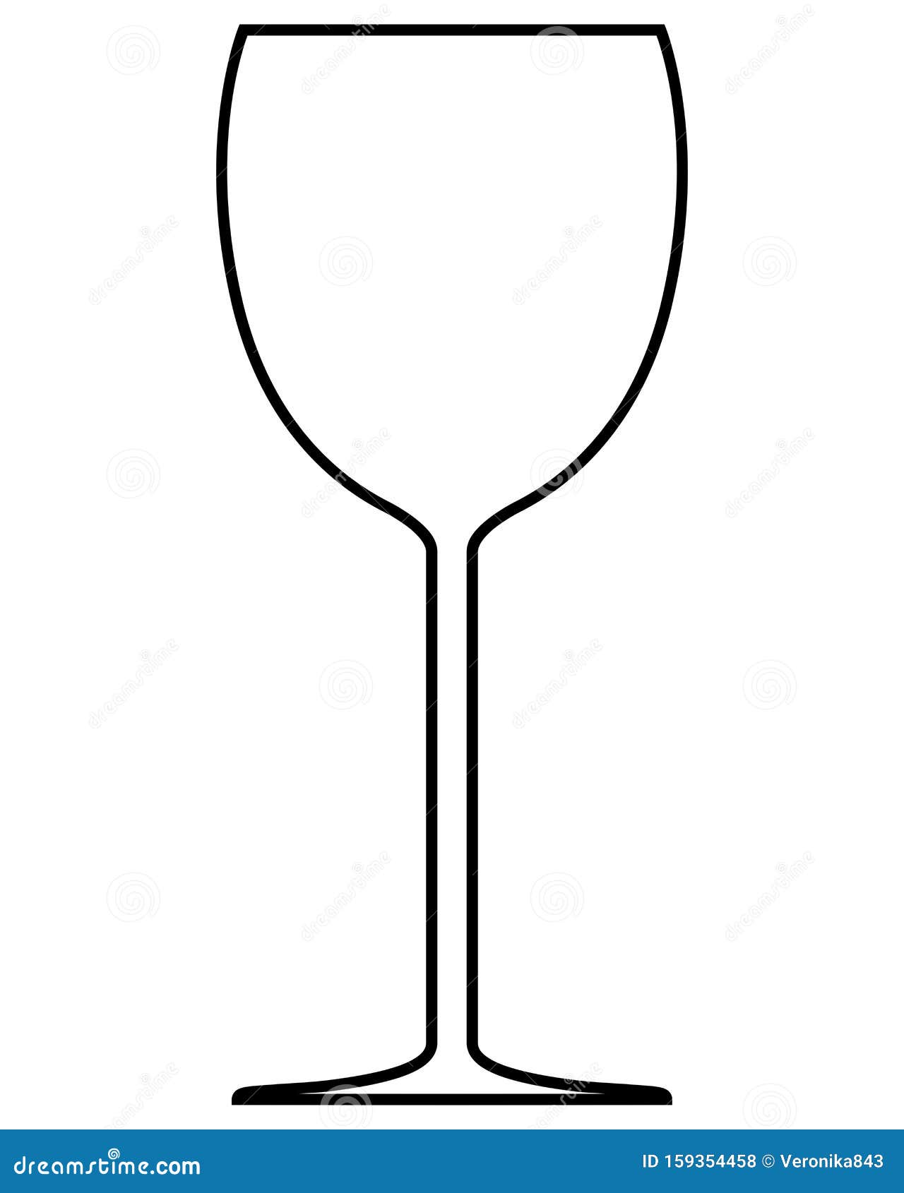 Wine Glass Outline Icon. Vector Illustration Isolated on White Stock