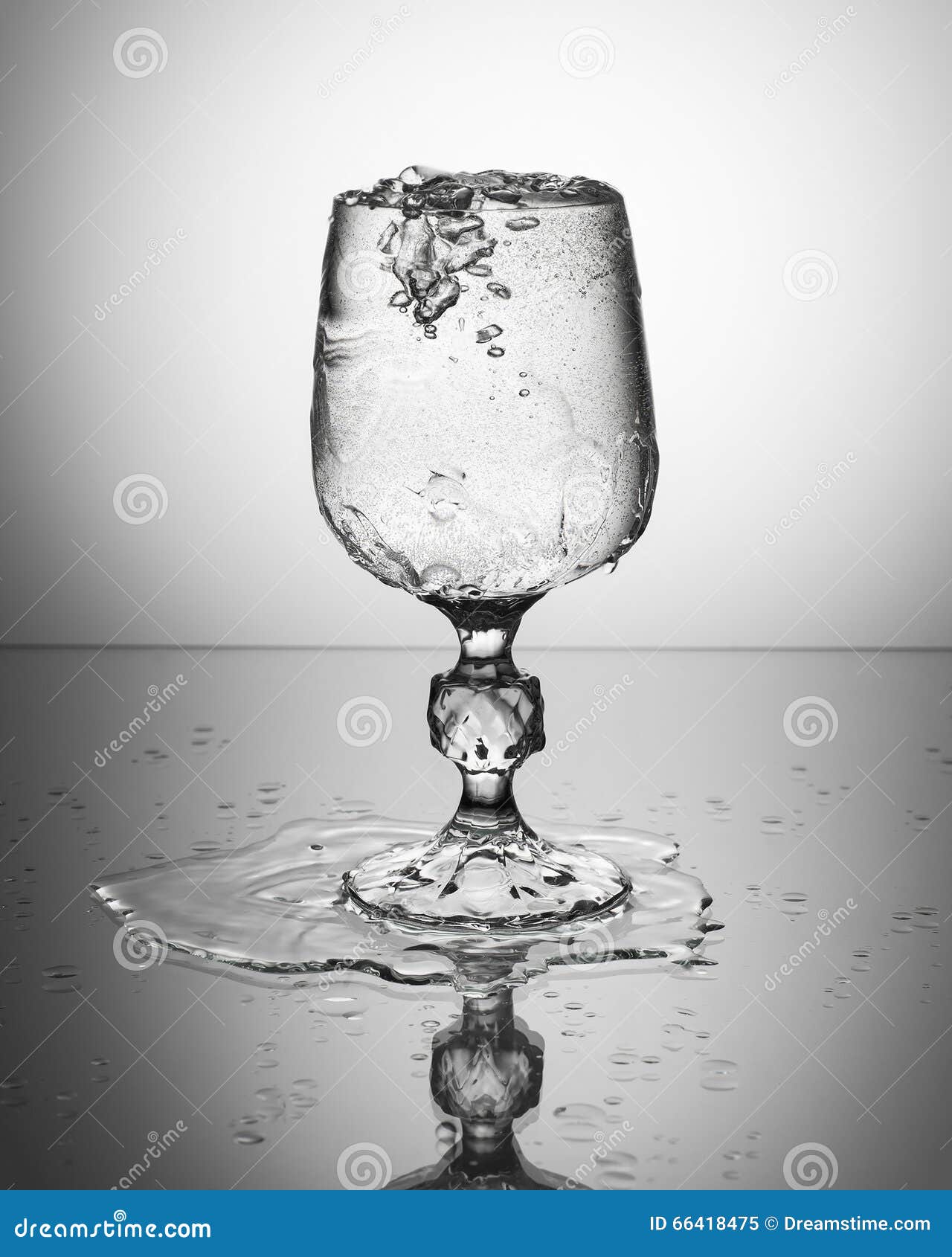 Wine Glass with Sparkling Water Stock Image Image of crystal, bubbles