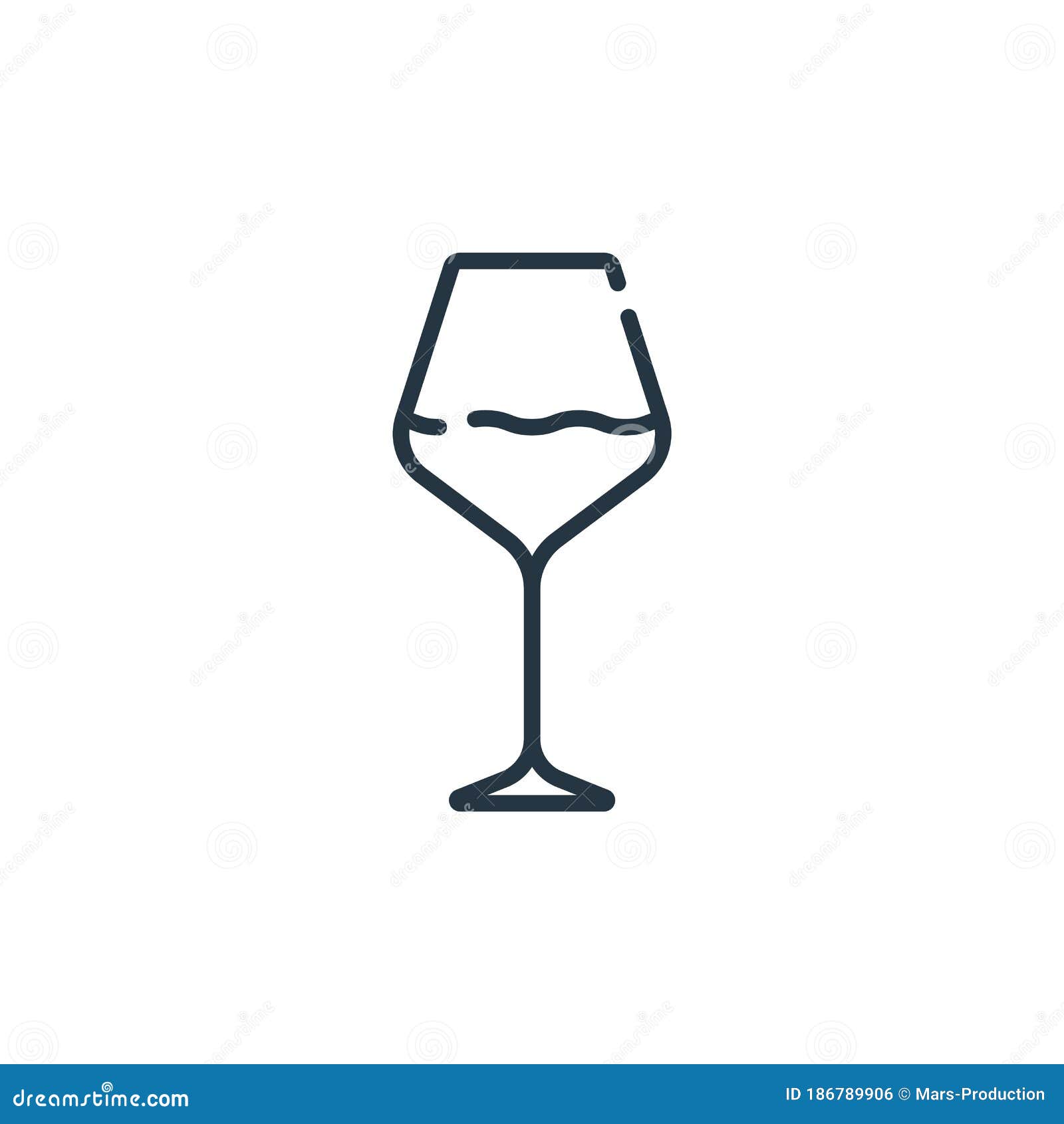 Wine Glass Vector Icon. Wine Glass Editable Stroke. Wine Glass Linear