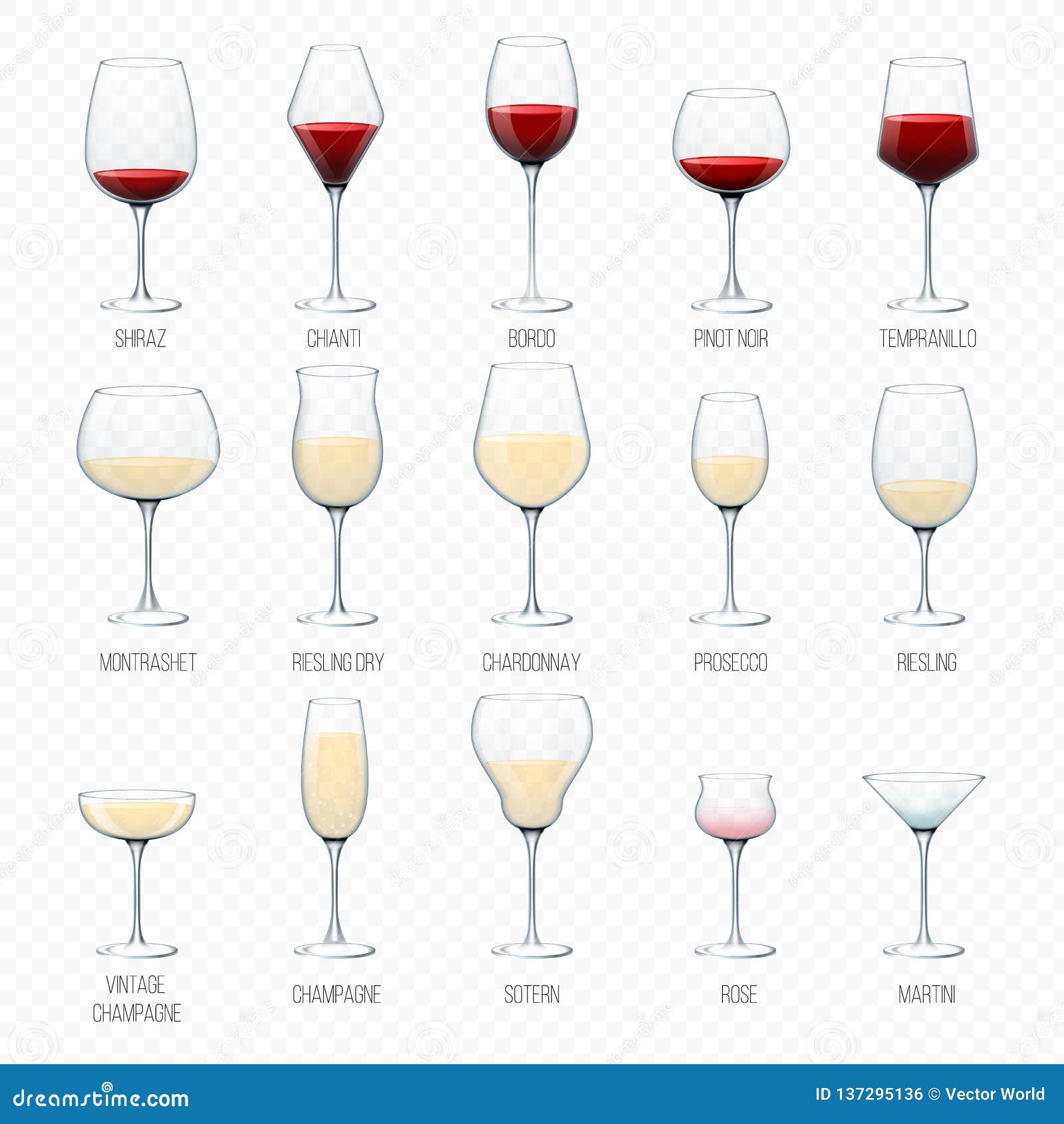 Types of bar glasses set alcohol glassware Vector Image