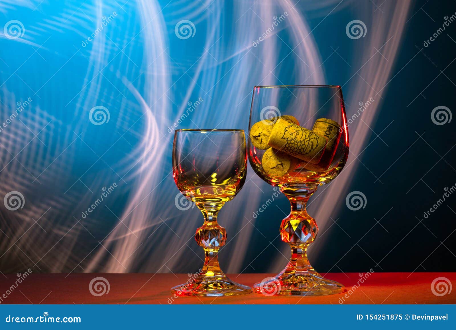 Wine Glasses on a Abstract Background Stock Image Image of light