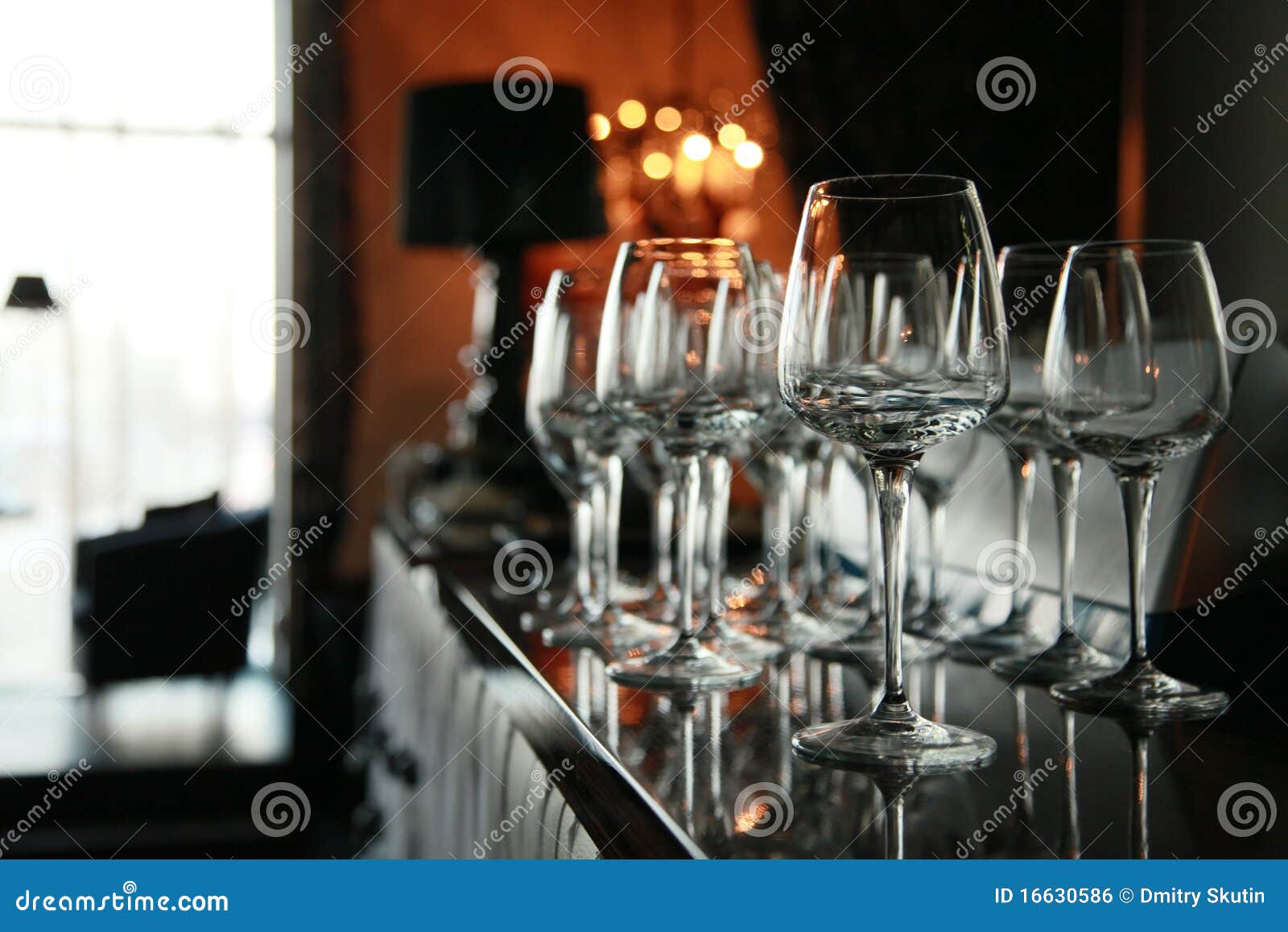 Wine glasses on the bar stock photo. Image of ornament 16630586