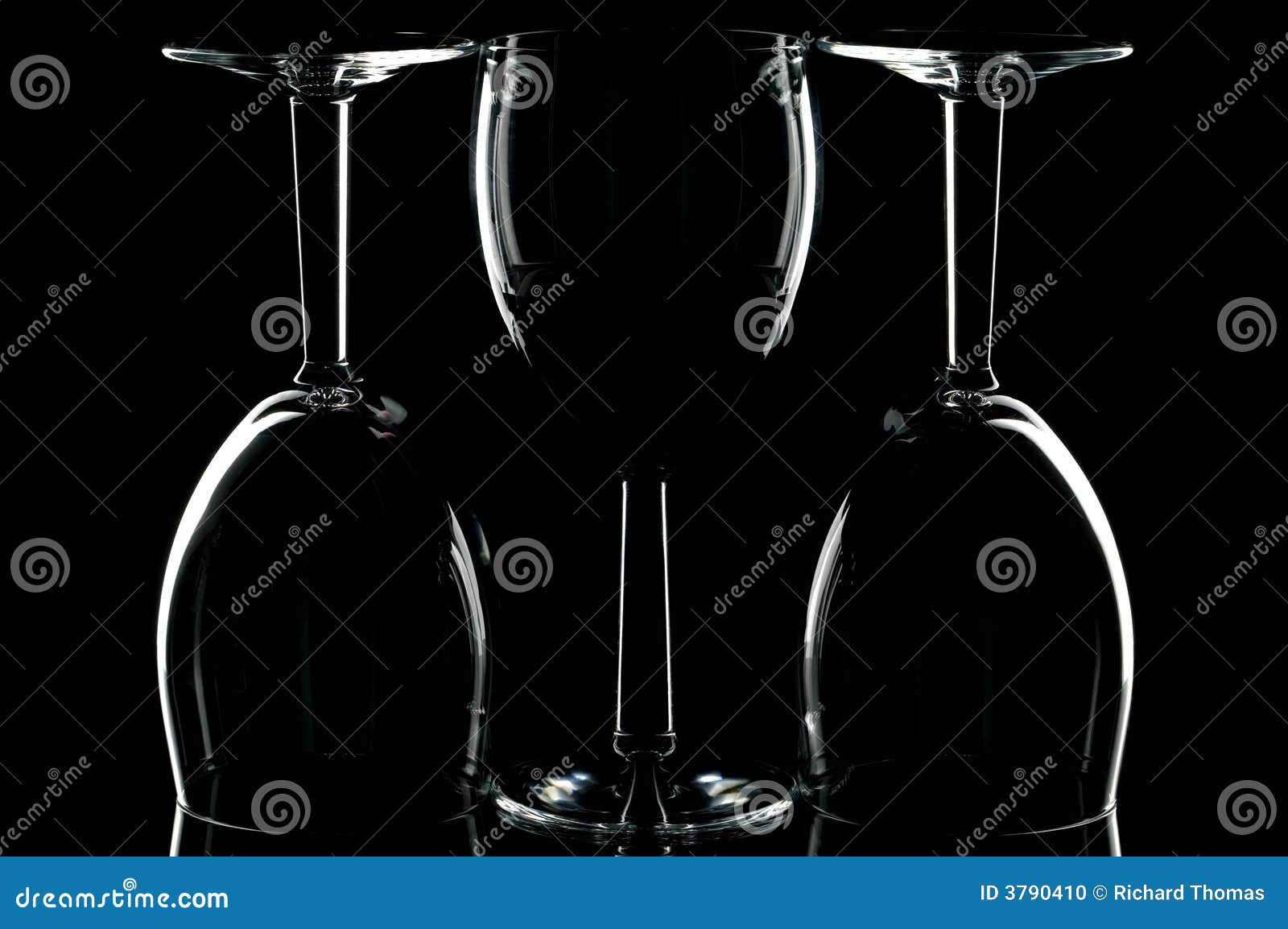 Wine glasses on black stock photo. Image of wineglass 3790410