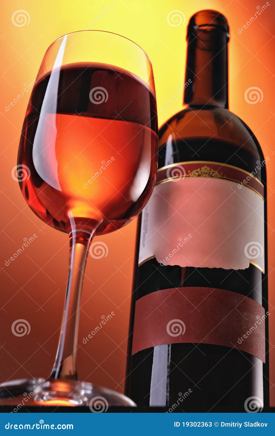 Wine in Glasses and a Bottle Stock Image Image of cork, booze 19302363