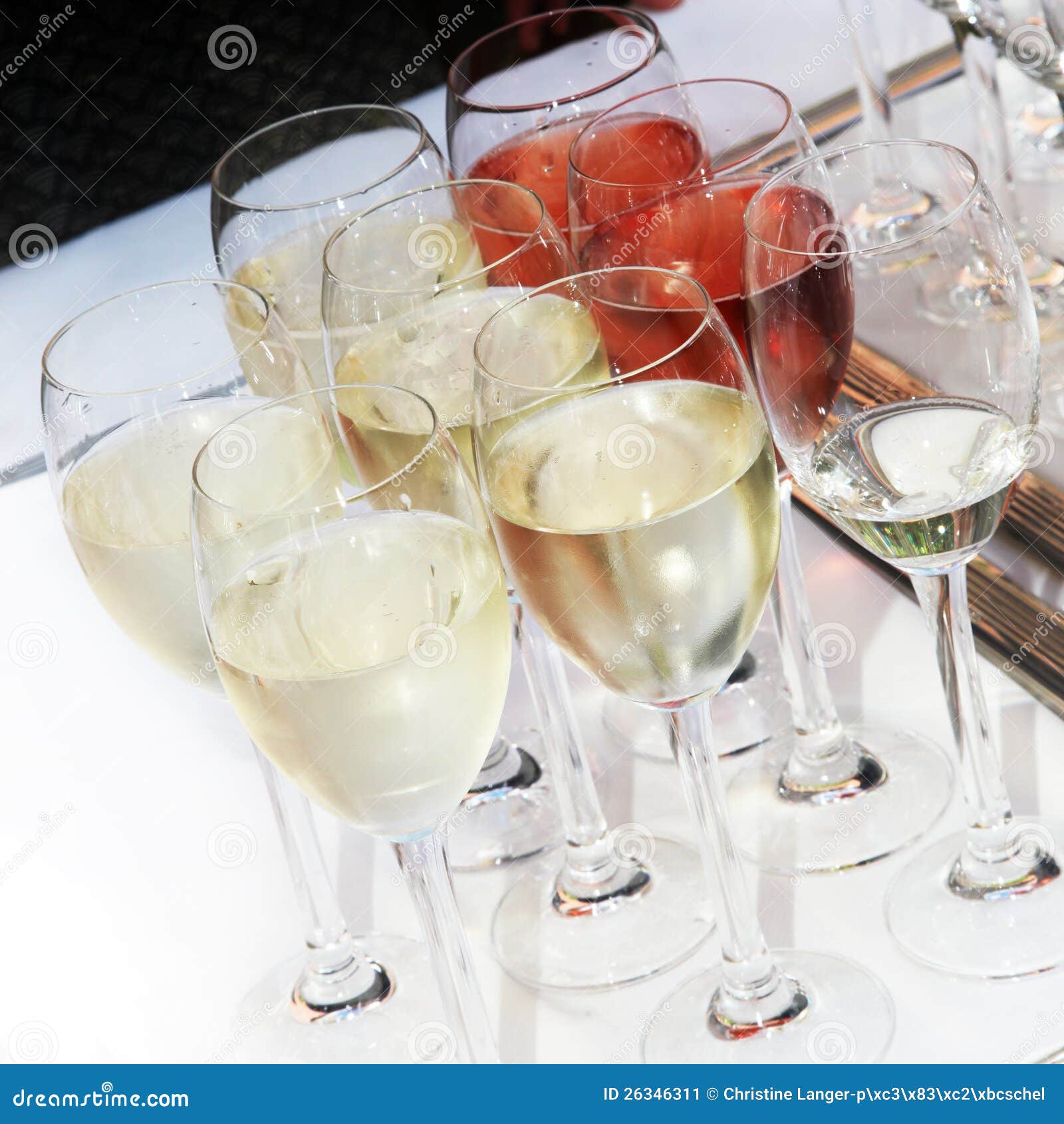 Wine Glasses with Chilled Wine Stock Image Image of cold, drink 26346311