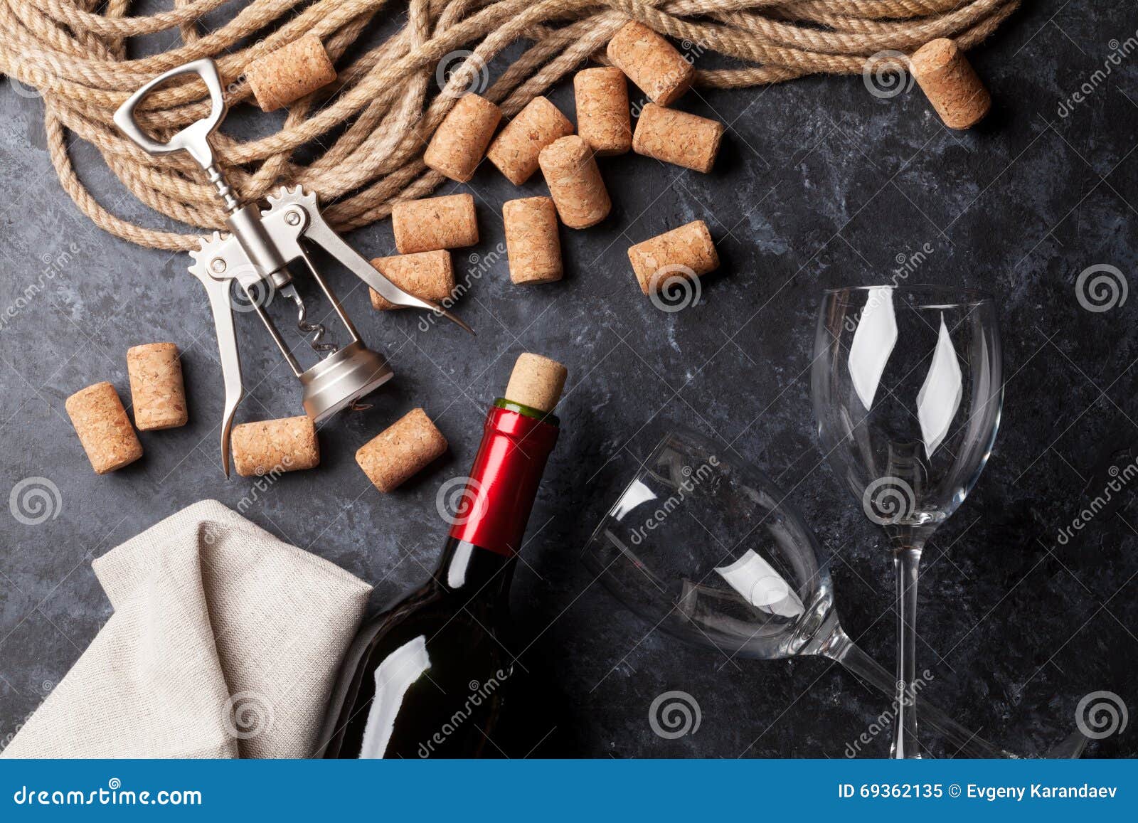 Wine, Glasses and Corkscrew Stock Image Image of alcohol, alcoholic 69362135