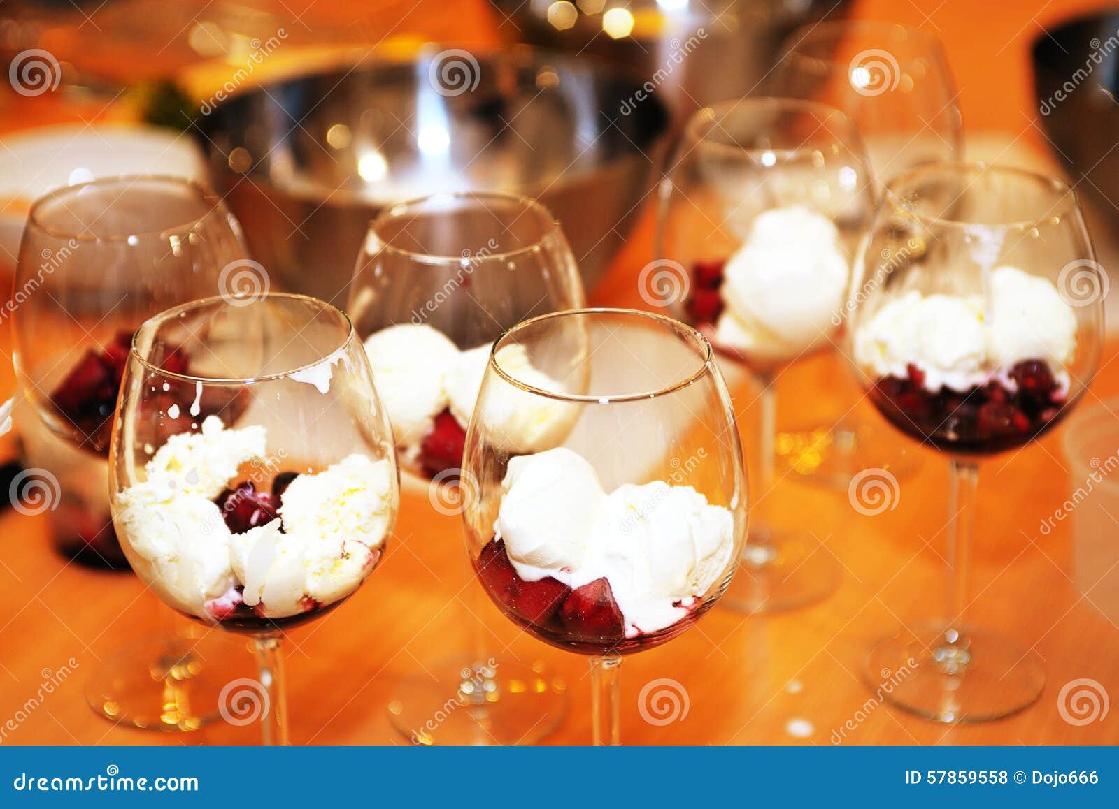 Wine Glasses Filled with Dessert Stock Photo Image of glass, dessert